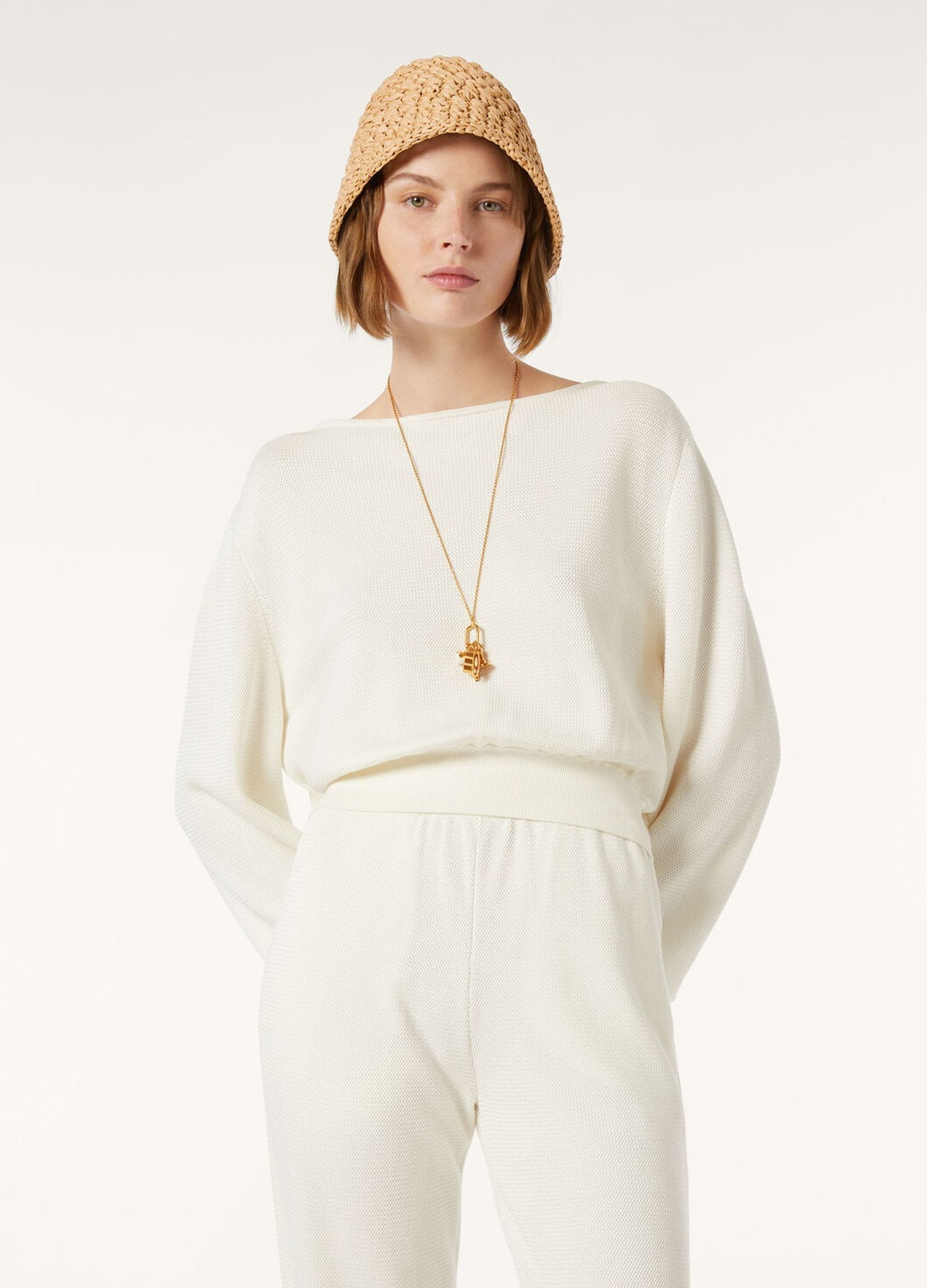 Loro Piana o1srvl11e0526 FAO9766 Dora Baltea Sweater in White Size L / US 10 / IT 46 - 4 Thumbnail