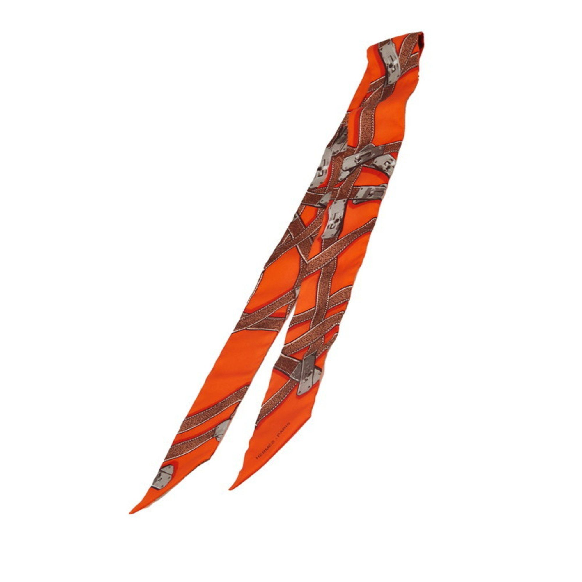 HERMES Twilly Belt Rope Orange Red Blue Scarf Muffler Silk Collar Accessory Bag 3193830.jpg main image 4