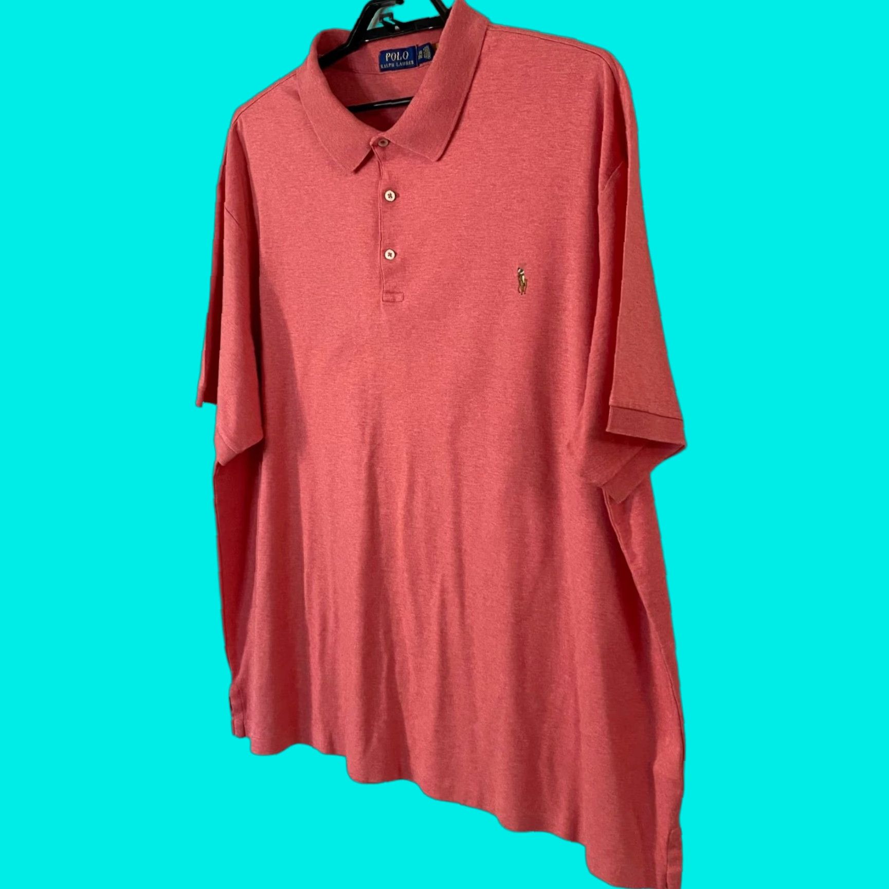 Ralph Lauren VINTAGE Polo Ralph Lauren Big & Tall Soft Cotton Polo Shirt Light Red Mens Size 3XB Size US XXL / EU 58 / 5 - 1 Thumbnail