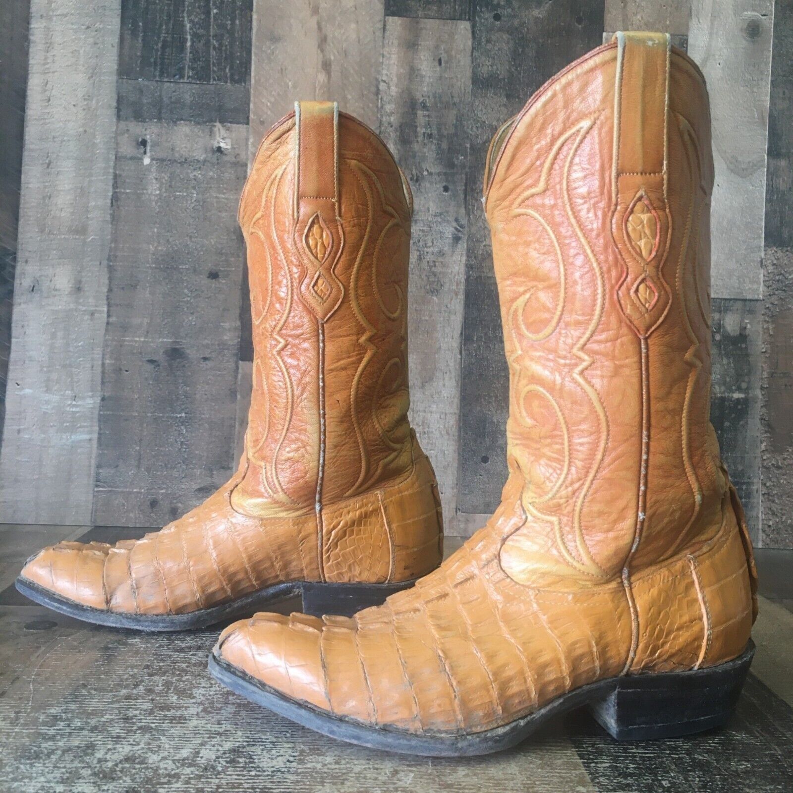 Vintage Los Altos Vintage Caiman Tail Western Cowboy Boots Mens 9 EE Size US 9 / EU 42 - 10 Thumbnail