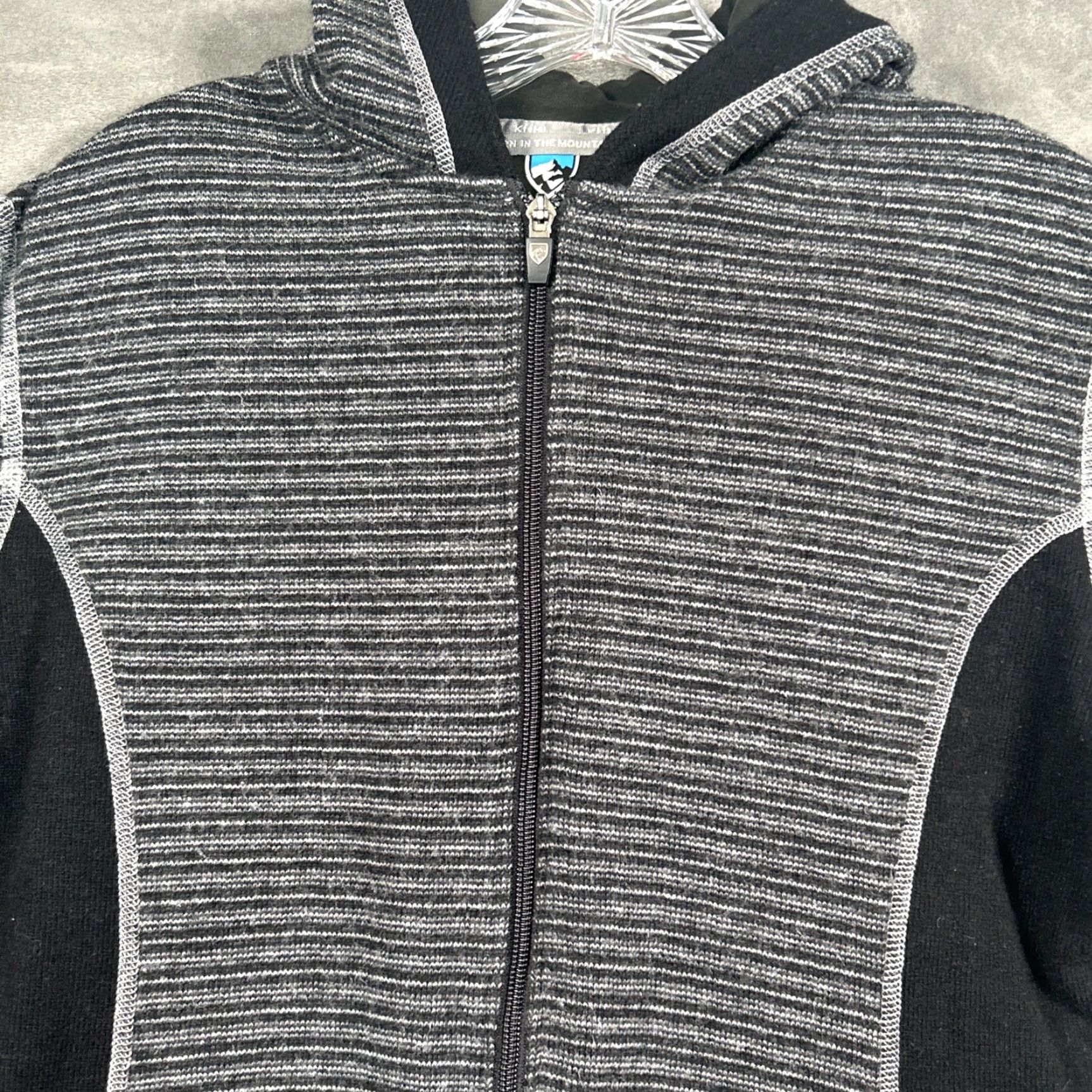Vintage Kuhl Hoodie Womens L Gray Chianti Fleece Full Zip Wool Blend Size L / US 10 / IT 46 - 4 Thumbnail