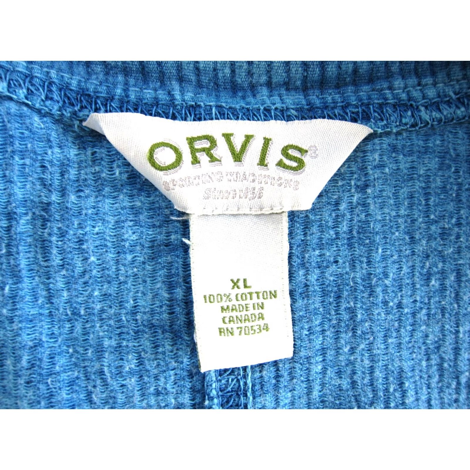 Orvis VINTAGE ORVIS Vest Women XL Blue Cotton Ribbed Pocket Zip Full Zip Pockets 100% Cotton Vest Size XL / US 12-14 / IT 48-50 - 3 Thumbnail