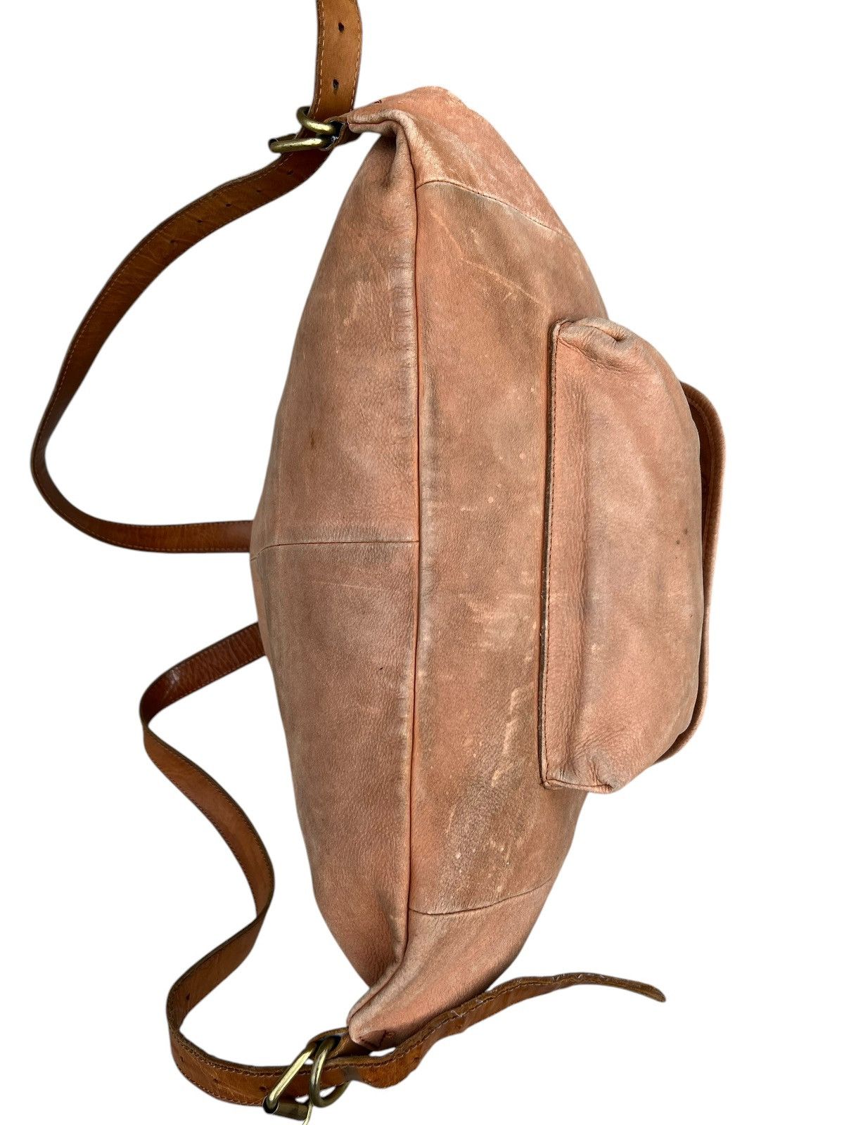 Leather Vintage COCARDE Japan Faded Patina Leather Backpack Bag Size ONE SIZE - 18 Thumbnail