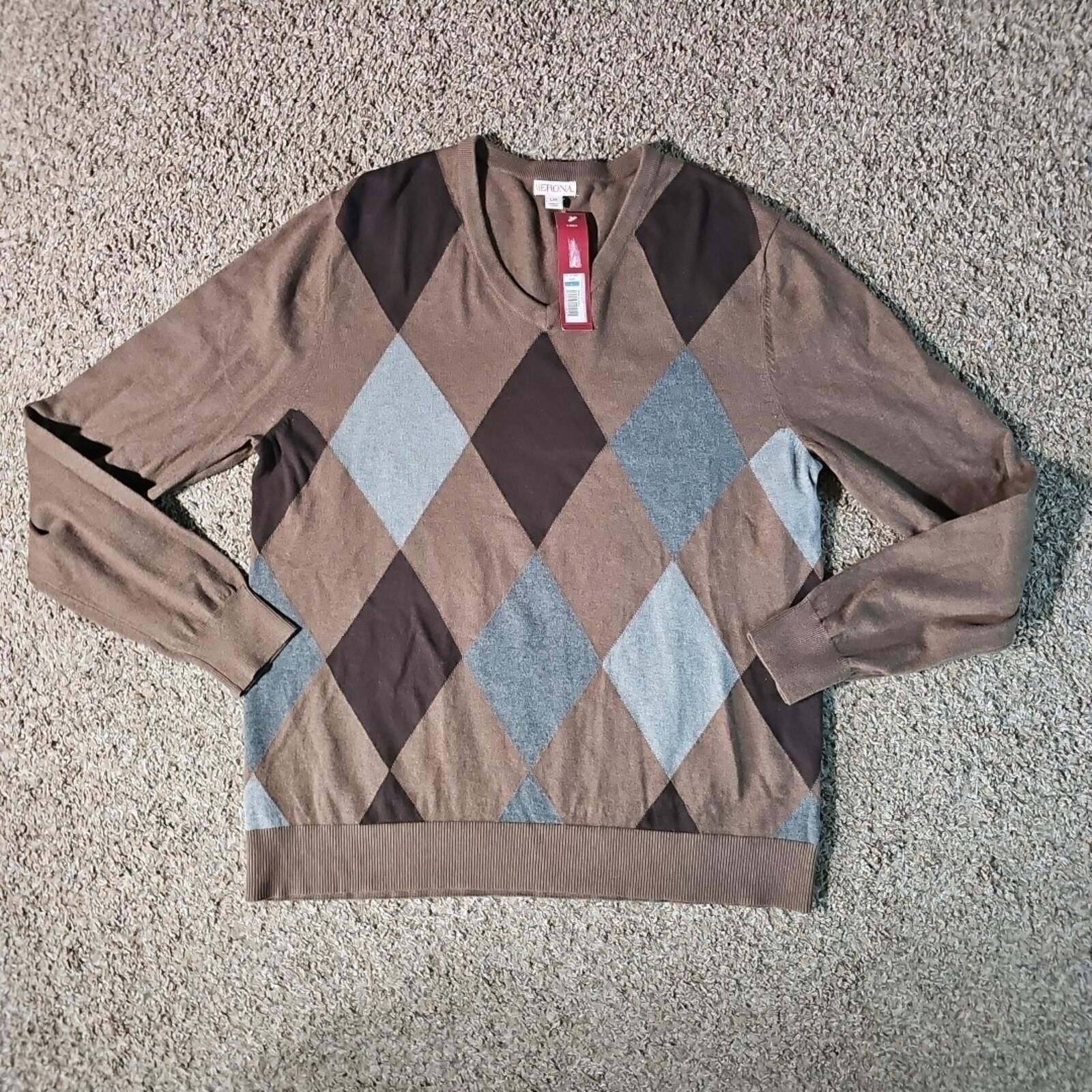 Merona Merona L Vneck Argyle NWT Sweater Size US L / EU 52-54 / 3 - 1 Thumbnail