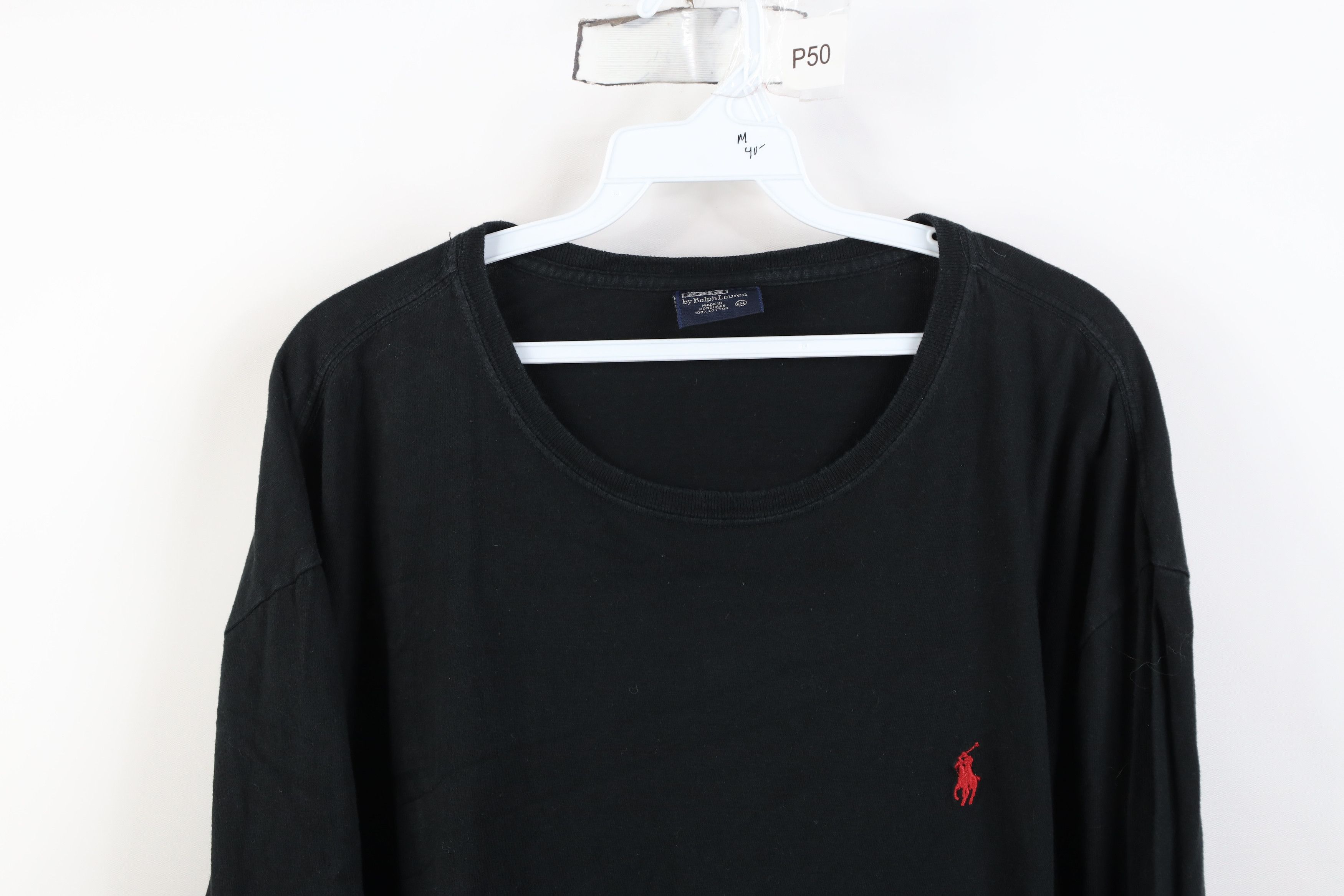 Polo Ralph Lauren Vintage 90s Ralph Lauren Cotton Long Sleeve T-Shirt Black Size US XXL / EU 58 / 5 - 2 Thumbnail