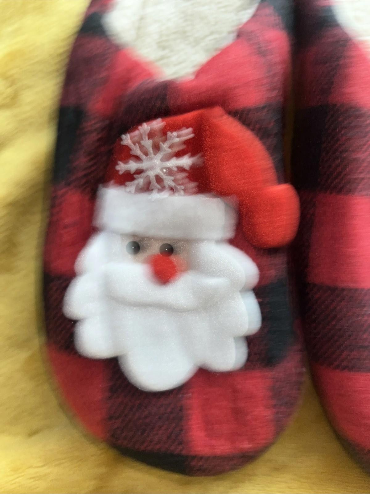 The Unbranded Brand Christmas Indoor Fuzzy Shoes Flat Plaid Household 10 Size US 10 / IT 40 - 2 Thumbnail