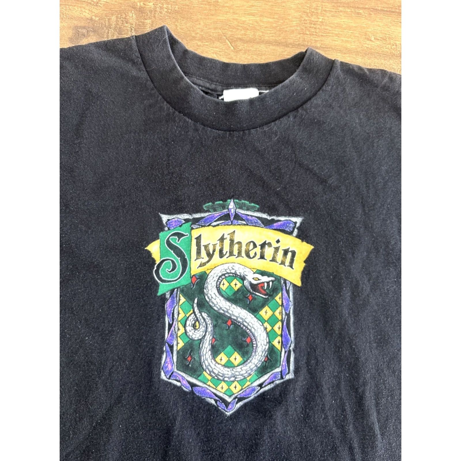 Vintage VINTAGE Warner Bros Slytherin T-Shirt Mens XL Black USA MADE 2001 Movie Potter Y2K Graphic Print Size US XL / EU 56 / 4 - 2 Thumbnail