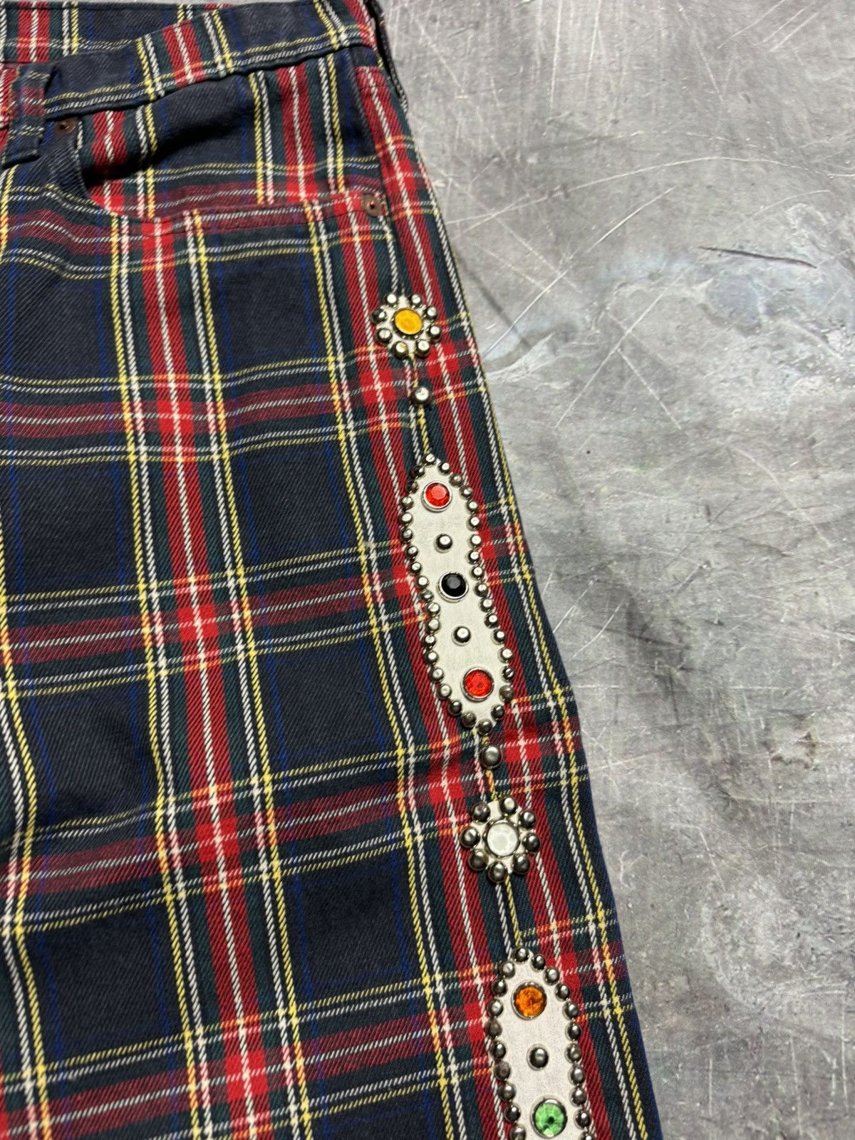 Kapital 11oz Tartan Check 5P Monkey Cisco Pants Size US 30 / EU 46 - 6 Thumbnail