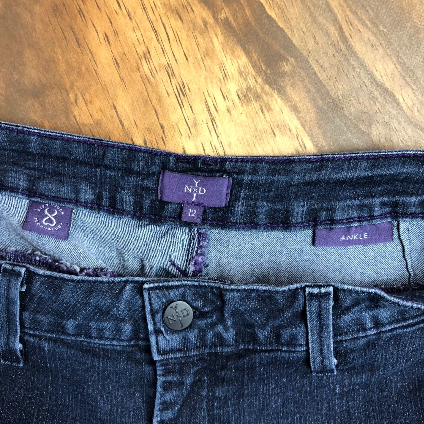 NYDJ NYDJ Jeans Blue Dark Wash Mid Rise Lift Tuck Ankle Slits Stretch 12 Womens Size 24" / US 00 / IT 34 - 4 Thumbnail