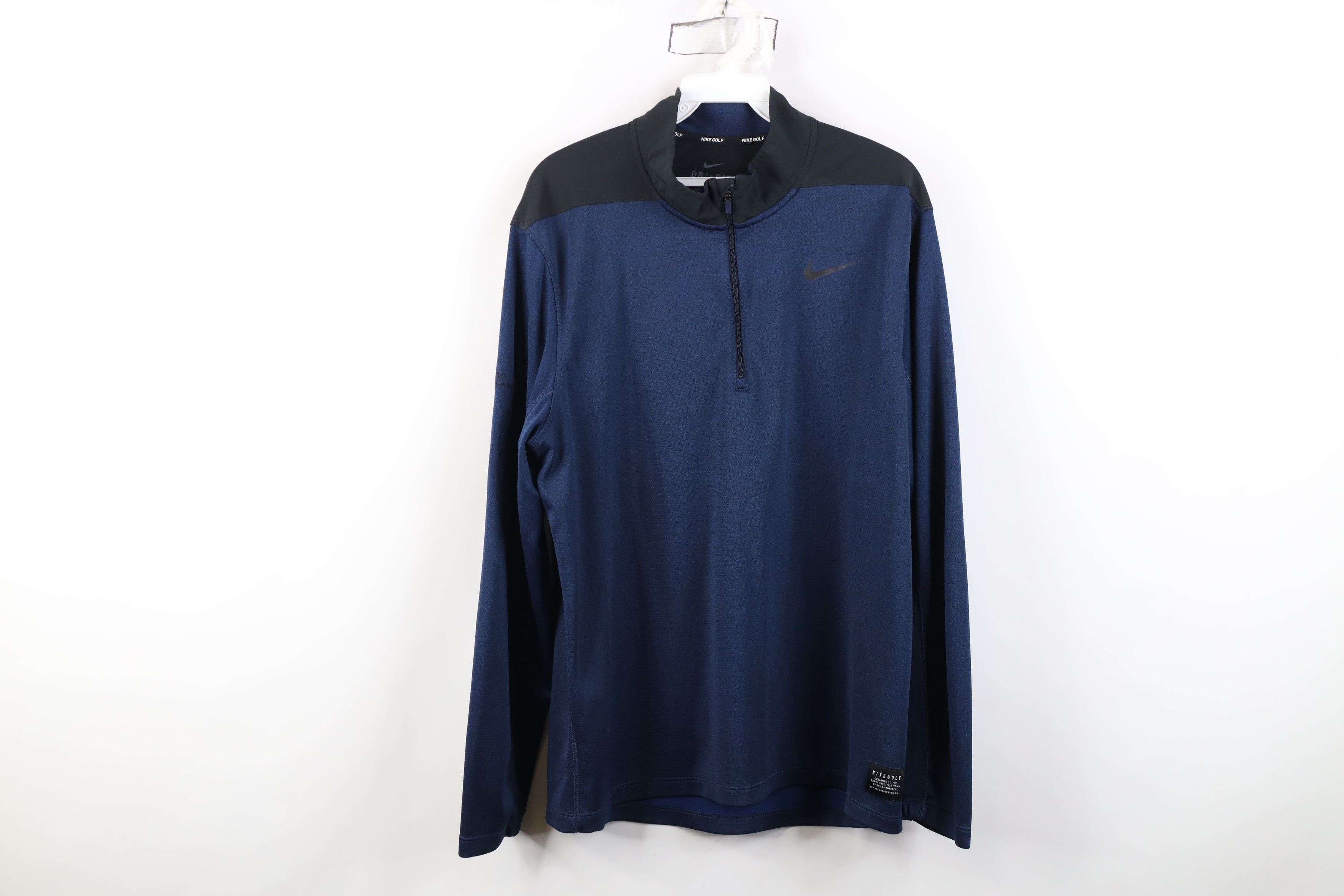 Nike Nike Golf Golfing Thermal Knit 1/4 Zip Pullover Jacket Blue Size US L / EU 52-54 / 3 - 1 Thumbnail