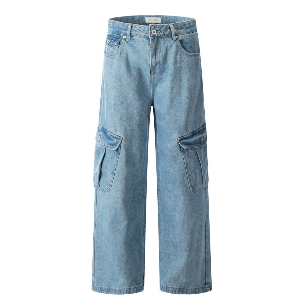 Japanese Brand × Jean Men's loose straight multi-pocket washed cargo jeans Size US 32 / EU 48 - 1 Thumbnail