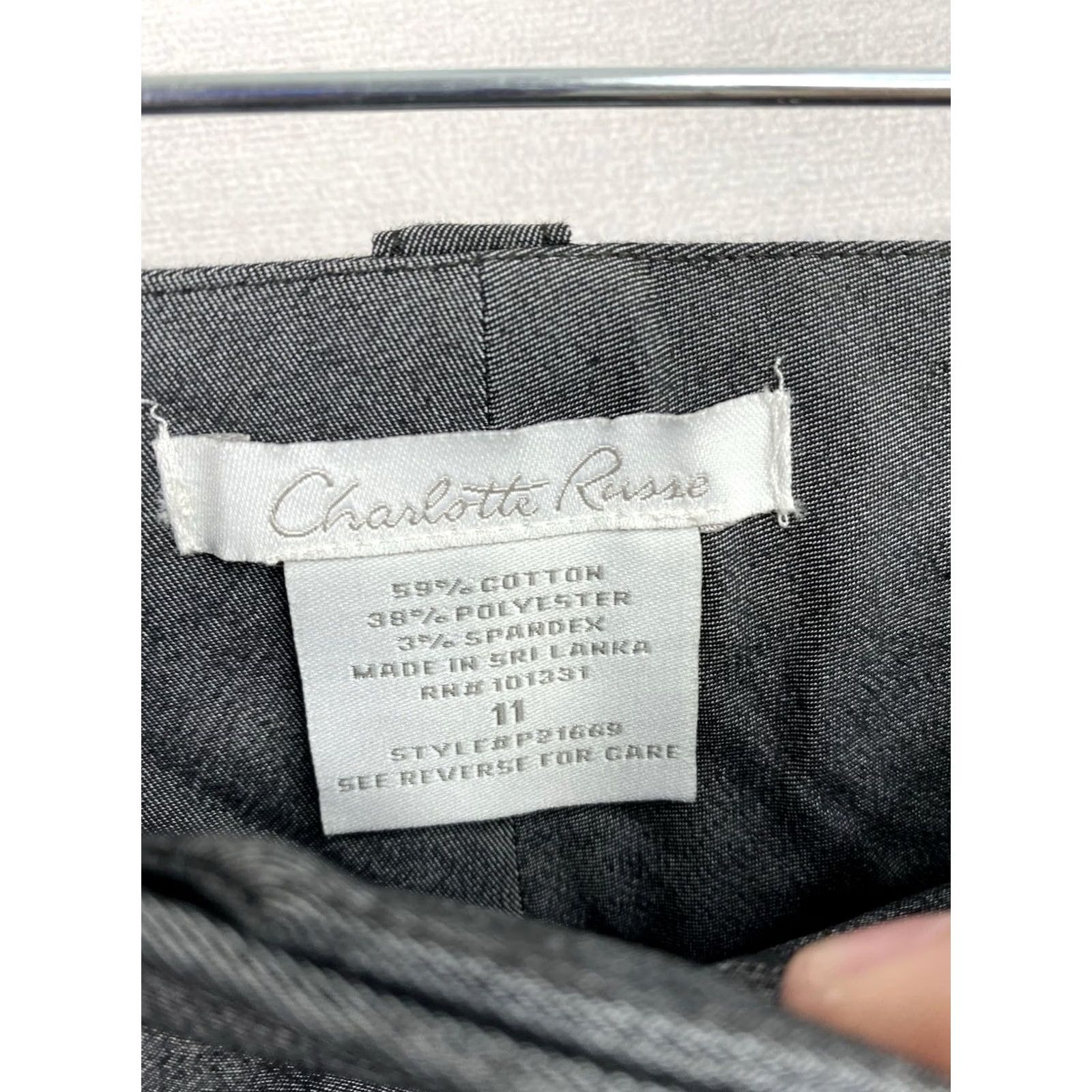 Vintage VINTAGE Charlotte Russe Hot Pants Shorts 11 Gray Mid Rise Twill Cotton Blend Juniors Women Size 24" / US 00 / IT 34 - 5 Thumbnail