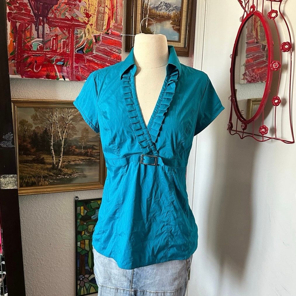 Other express design studio blue buckle blouse Size M / US 6-8 / IT 42-44 - 1 Thumbnail