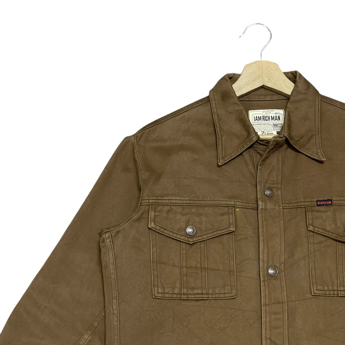 Edwin Rare 90s Vintage Edwin ‘I Am Rich Man’ Work Chore Jacket Size US XL / EU 56 / 4 - 6 Thumbnail