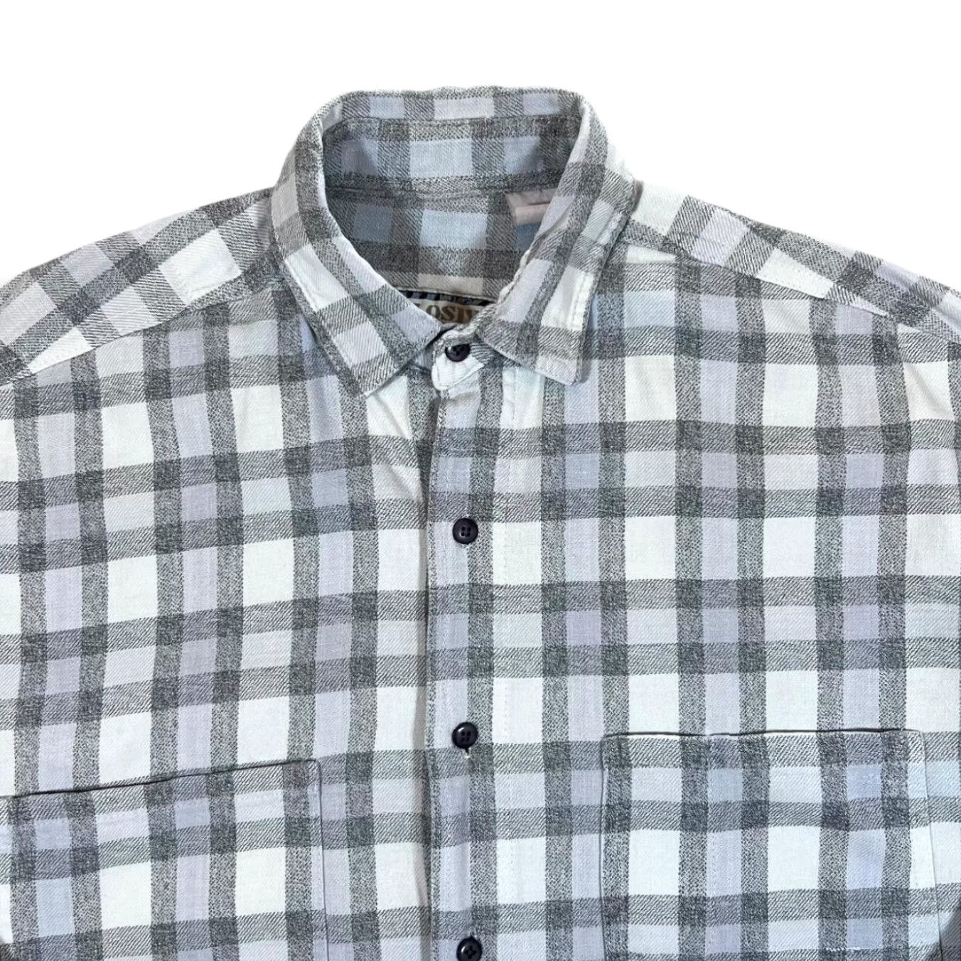 Saturdays NYC VINTAGE SATURDAYS Grey White Plaid Check Long Sleeve Flannel Shirt Large Medium Men Size US L / EU 52-54 / 3 - 3 Thumbnail
