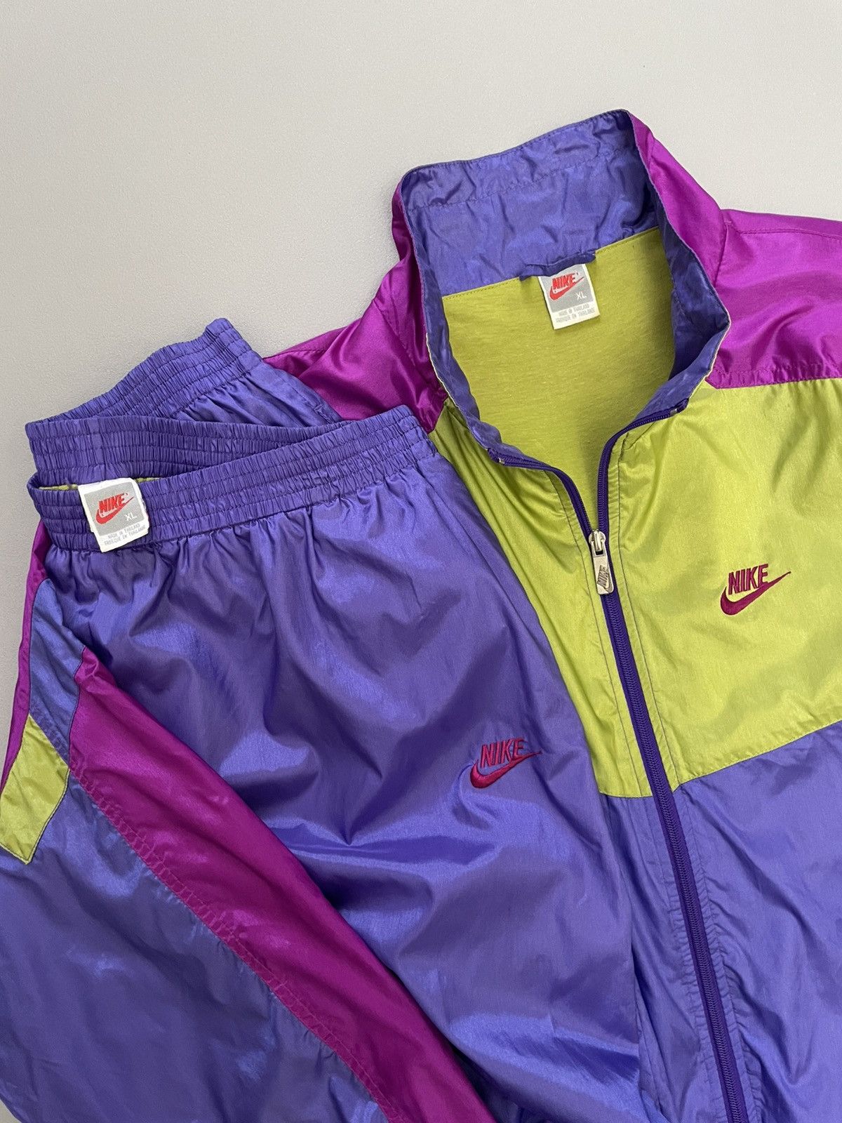 Nike Vintage Nike Tracksuit Jacket Pants 80s 90s Swoosh Size US XL / EU 56 / 4 - 2 Thumbnail