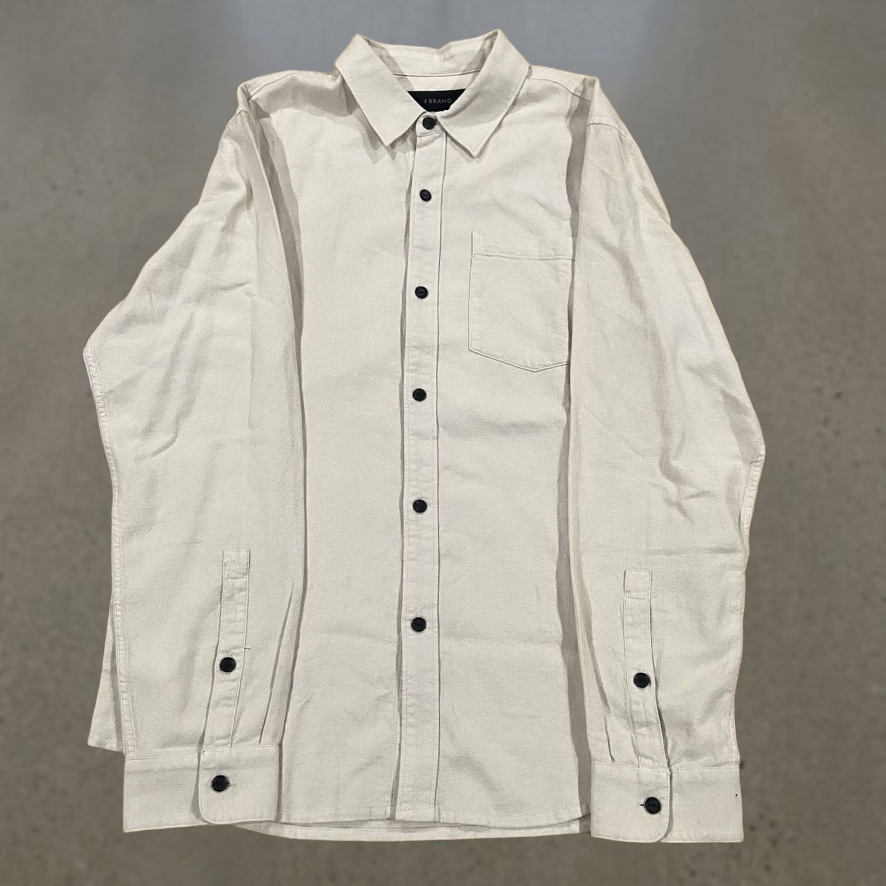 J Brand J Brand Mens Awf White Tertium Long Sleeve Cotton Crepe Shirt L NWT Size US L / EU 52-54 / 3 - 1 Thumbnail