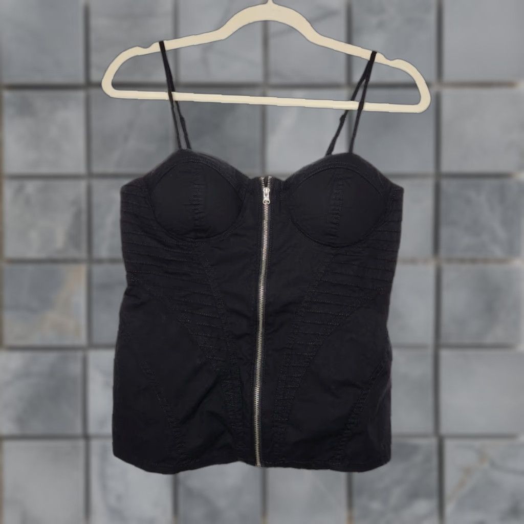 Vintage VINTAGE Candies Tank Top y2k Corset Bodice Style Zip Cami Black 9 Women Tank Top Gothic Emo Punk Padded Size M / US 6-8 / IT 42-44 - 1 Thumbnail