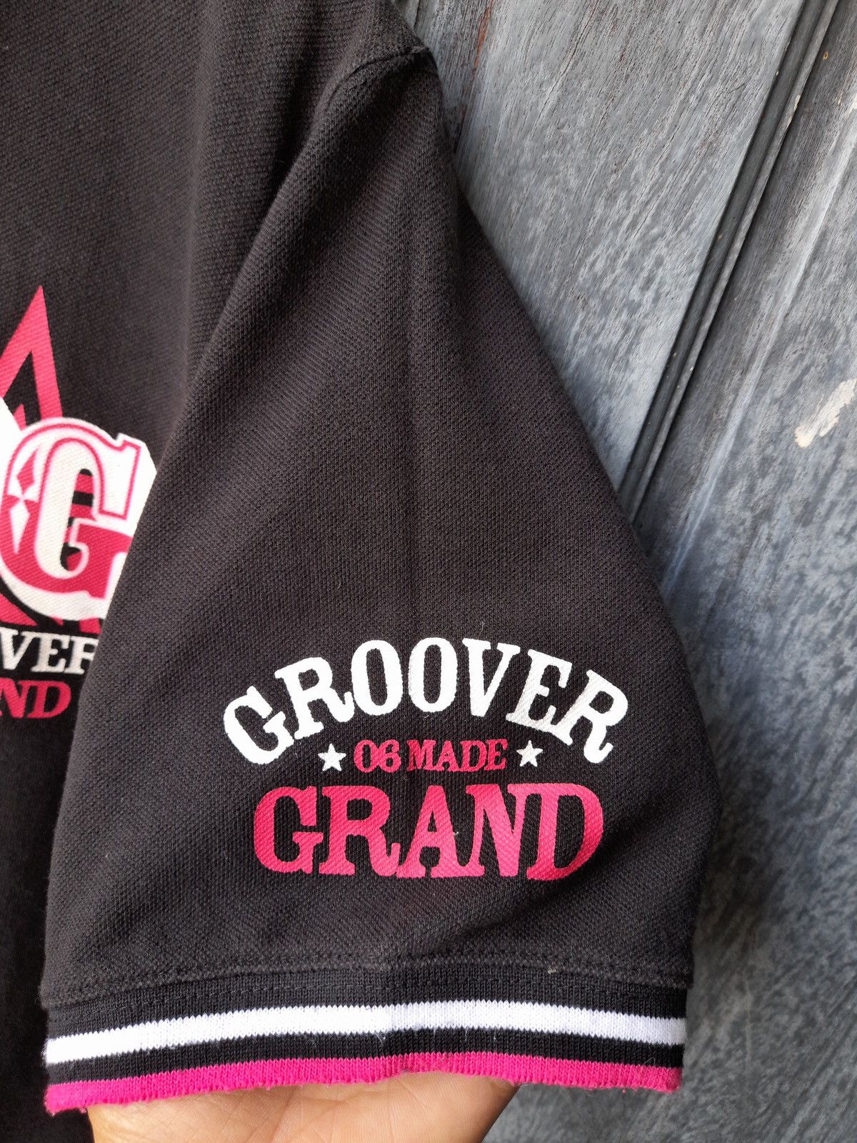 Japanese Brand Groover Grand Polo Shirt Black Pink Logo Y2K Streetwear Size US L / EU 52-54 / 3 - 9 Thumbnail