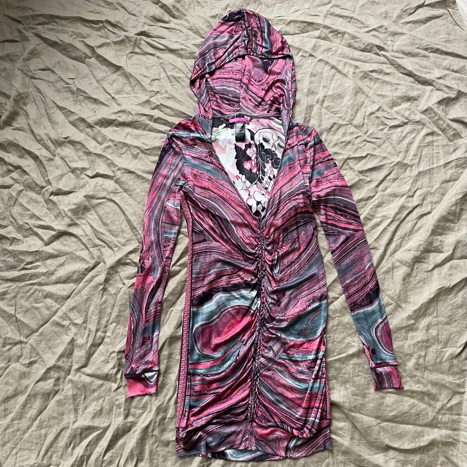 Custo Barcelona Custo Barcelona Line Viscose Full Zip Hooded Dress 8594AC Size XS / US 0-2 / IT 36-38 - 4 Thumbnail