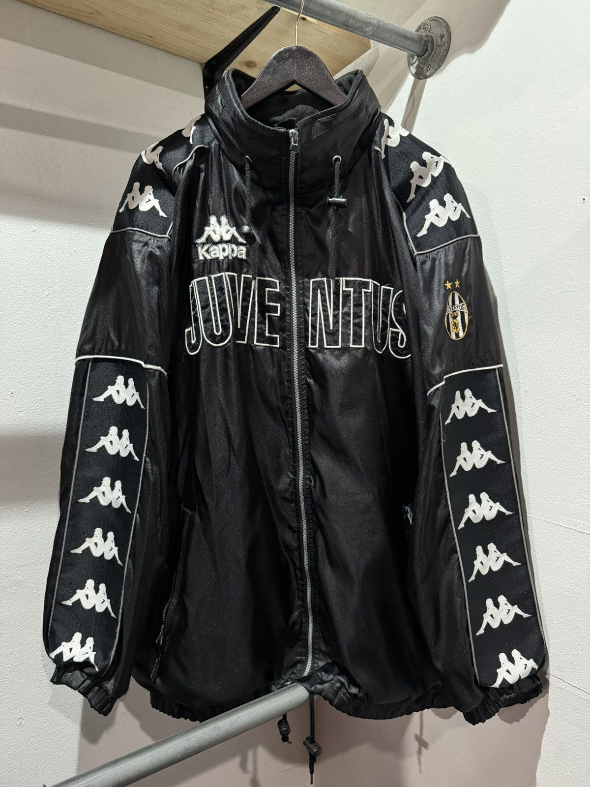 Image of Vintage Juventus Kappa Track Jacket 1995/96 Size XL in Black, Men's