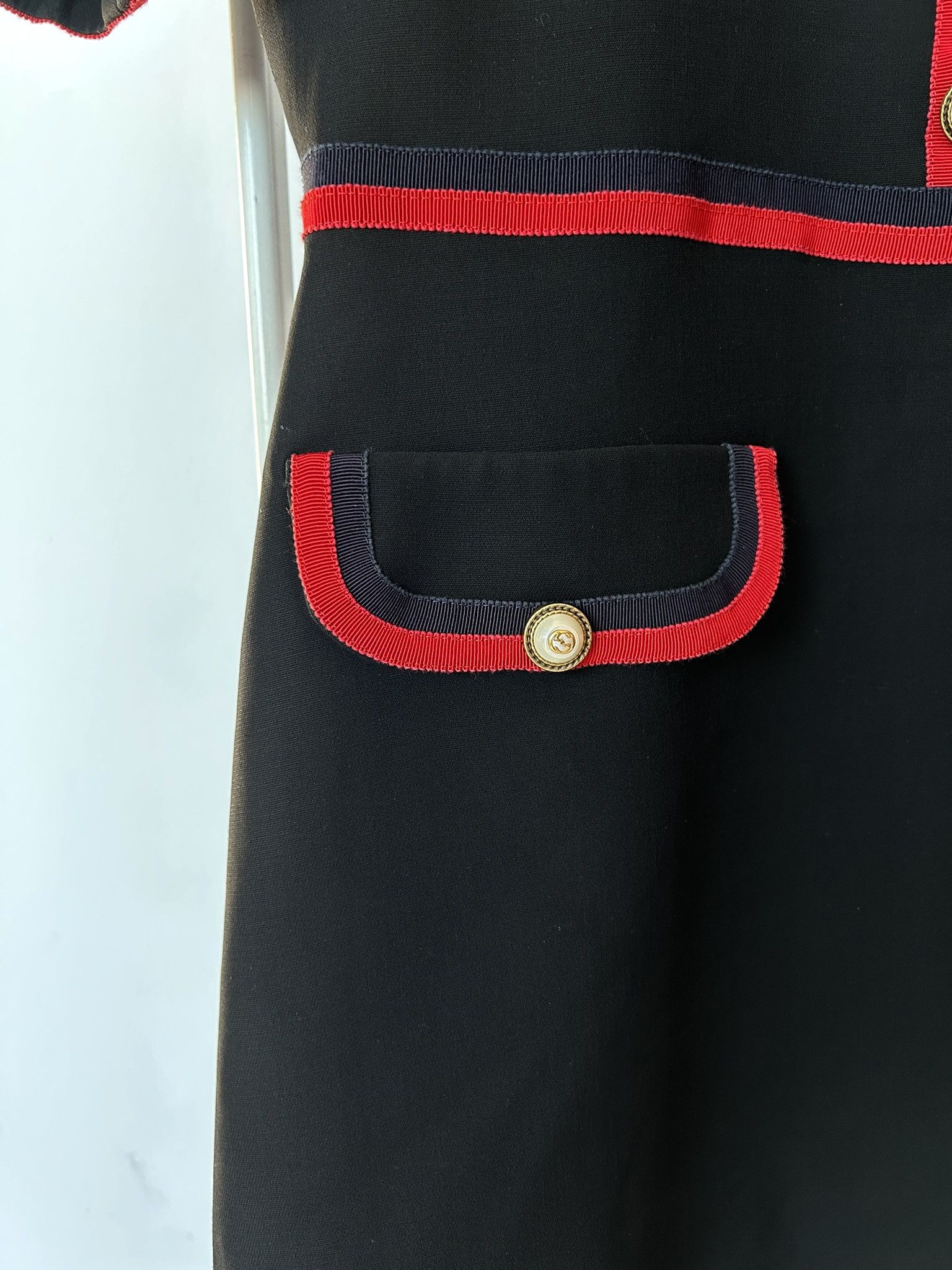 Gucci 2017 Gucci ribbon trim short sleeve wool and silk mini dress Size M / US 6-8 / IT 42-44 - 7 Thumbnail