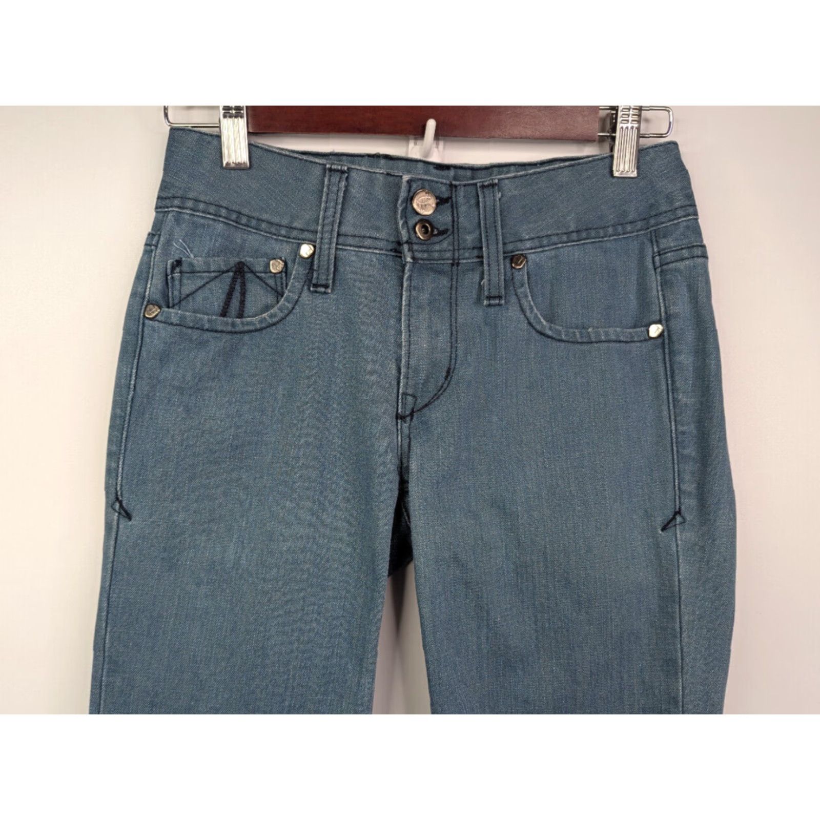 Vintage VINTAGE Proportion Of Blu Jeans Adult Women 25 Blue Flared Cotton Blend Denim Size 42" / US 20 - 3 Thumbnail