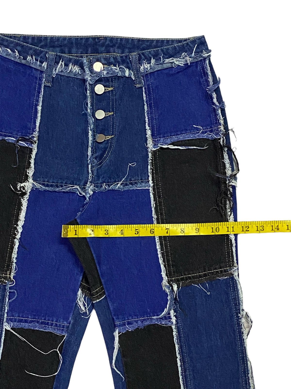 Japanese Brand Japanese Brand Patchwork High Waish Button fly Splied Jeans Size 28" / US 6 / IT 42 - 8 Thumbnail