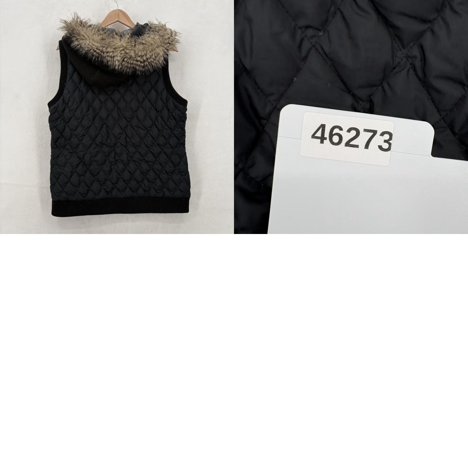 Eddie Bauer Eddie Bauer Vest Womens Large Black Goose Down Puffer Quilted Hood Fur Trim Zipper Size L / US 10 / IT 46 - 9 Thumbnail