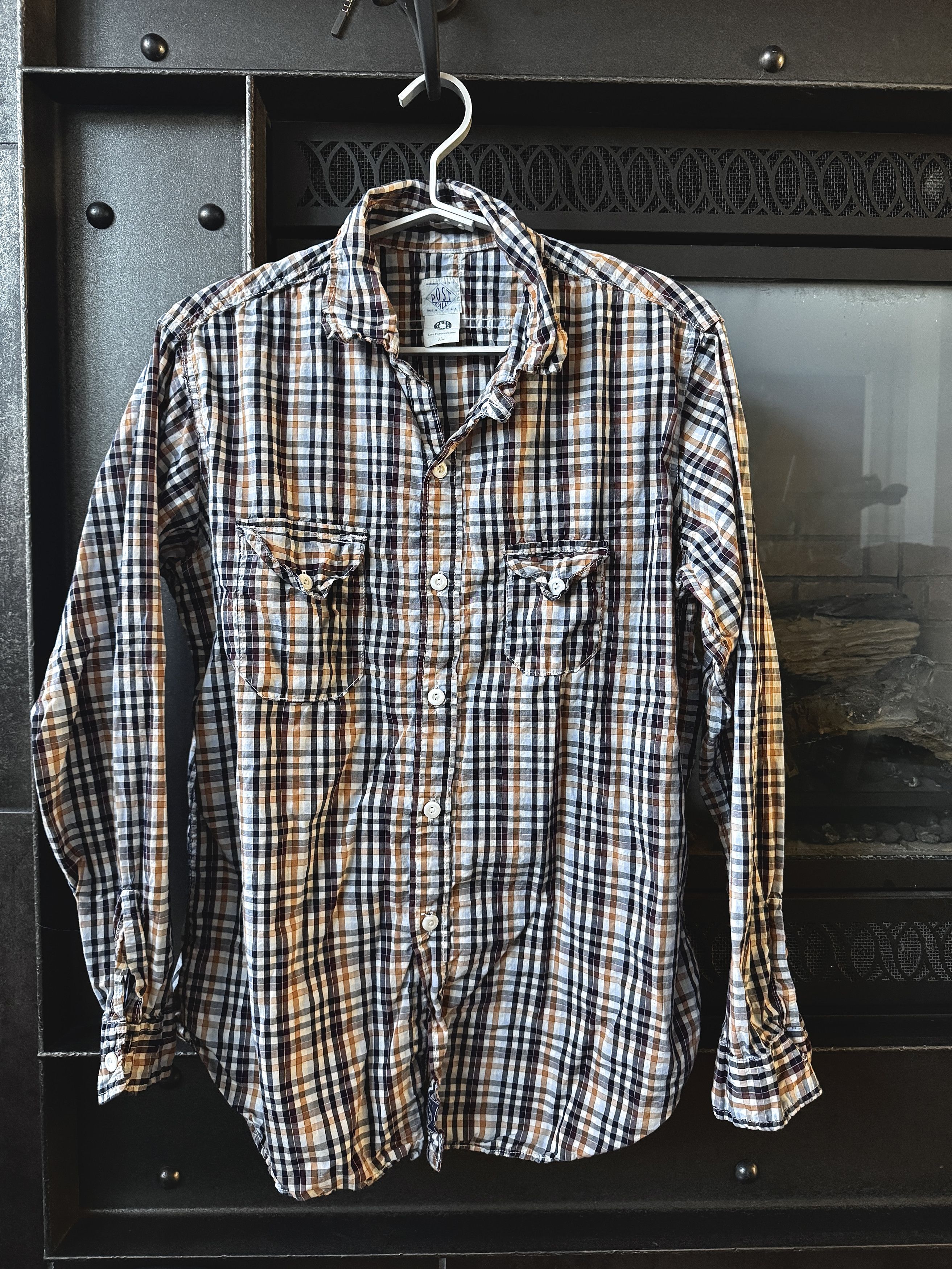 Post Overalls Post O'Alls Checkered Button Up Cotton Shirt Size US XL / EU 56 / 4 - 1 Thumbnail