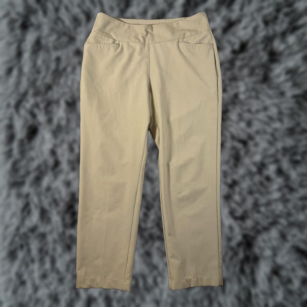 Adidas Adidas Pants Womens Medium Khaki Pull On Tapered Stretch Ankle Pockets DP7239 Size 32" / US 10 / IT 46 - 1 Thumbnail