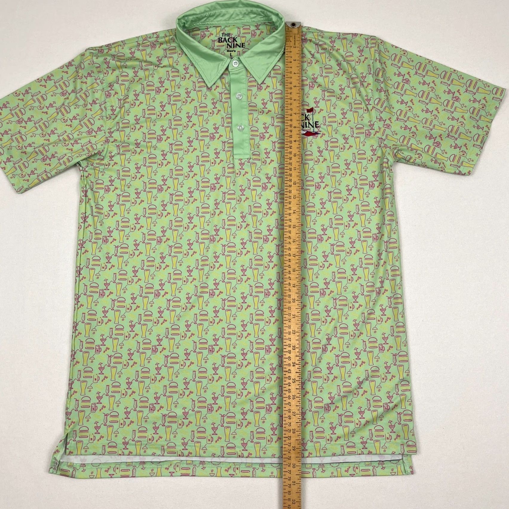 Vintage VINTAGE The Back Nine Golf Polo Shirt Mens Large Green Beer Drink Hot Dog Burger Active Size US L / EU 52-54 / 3 - 6 Thumbnail
