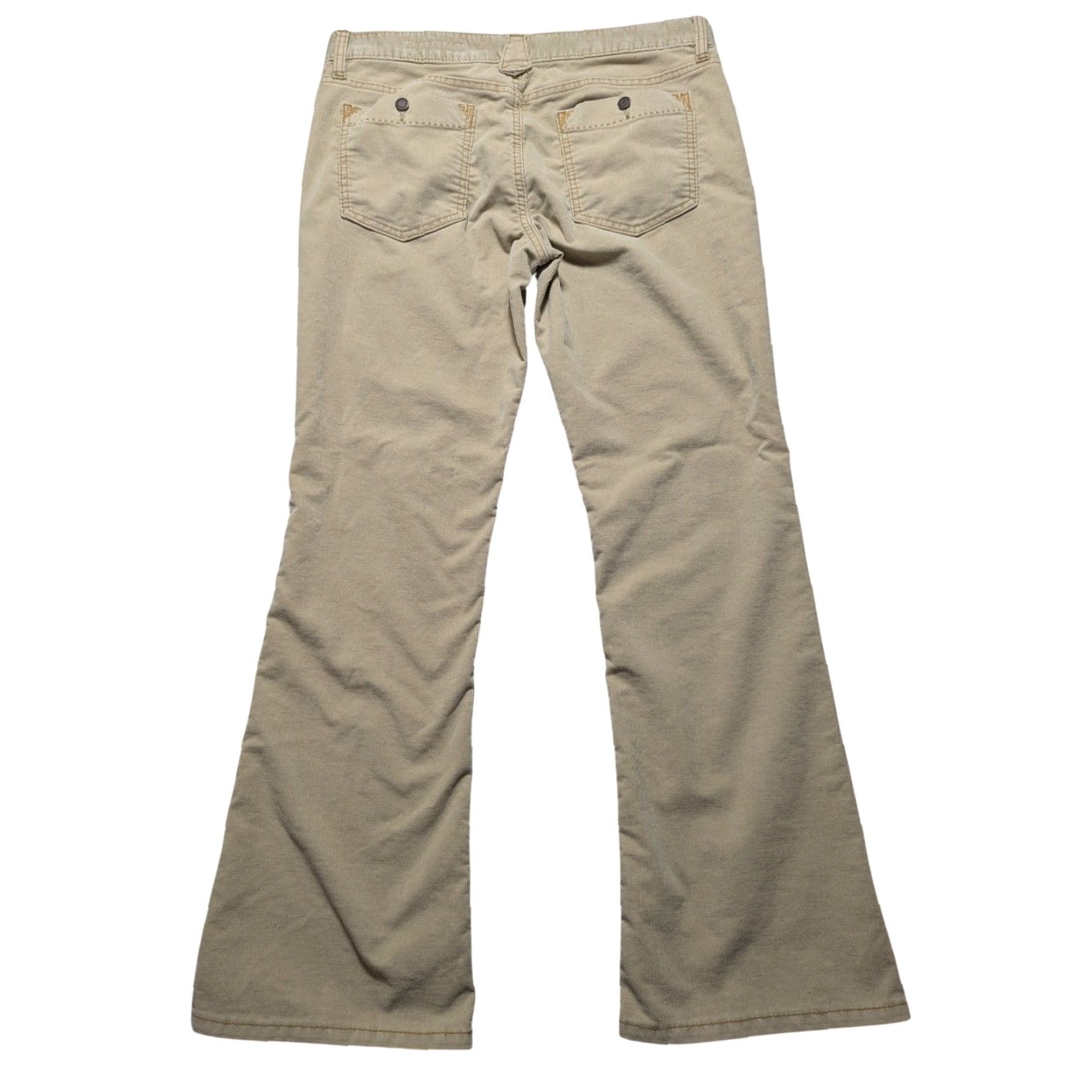 Gap VINTAGE Gap 1969 Limited Edition Corduroy Bootcut Pants Beige Womens 12R Regular Stretch Pockets Front Zip Button Tailored Retro Hippie Style Mens? Size 34" / US 12 / IT 48 - 3 Thumbnail