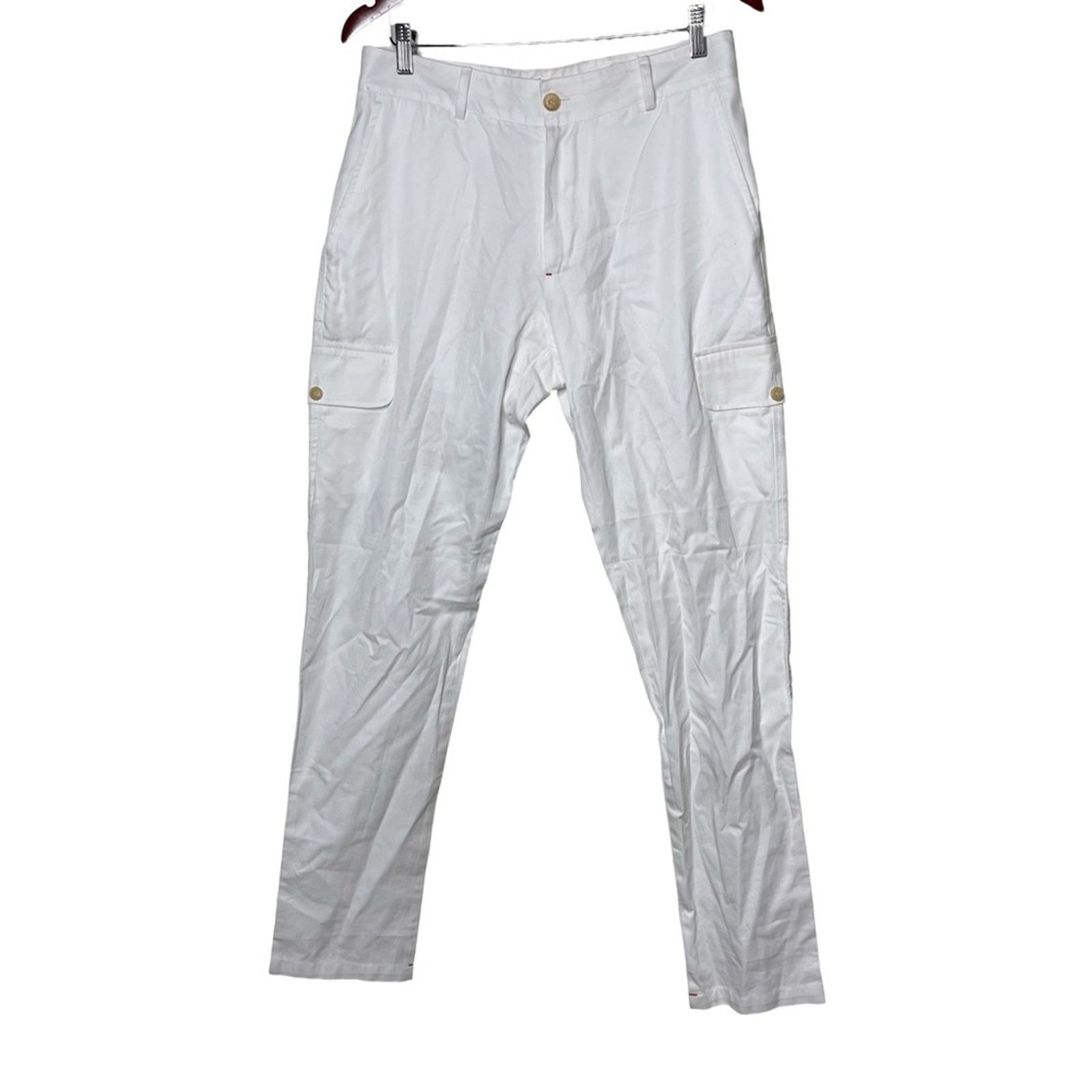 Isaia New ISAIA White Cargo Tapered Pants IT 48 US 32x33 Size US 32 / EU 48 - 2 Thumbnail