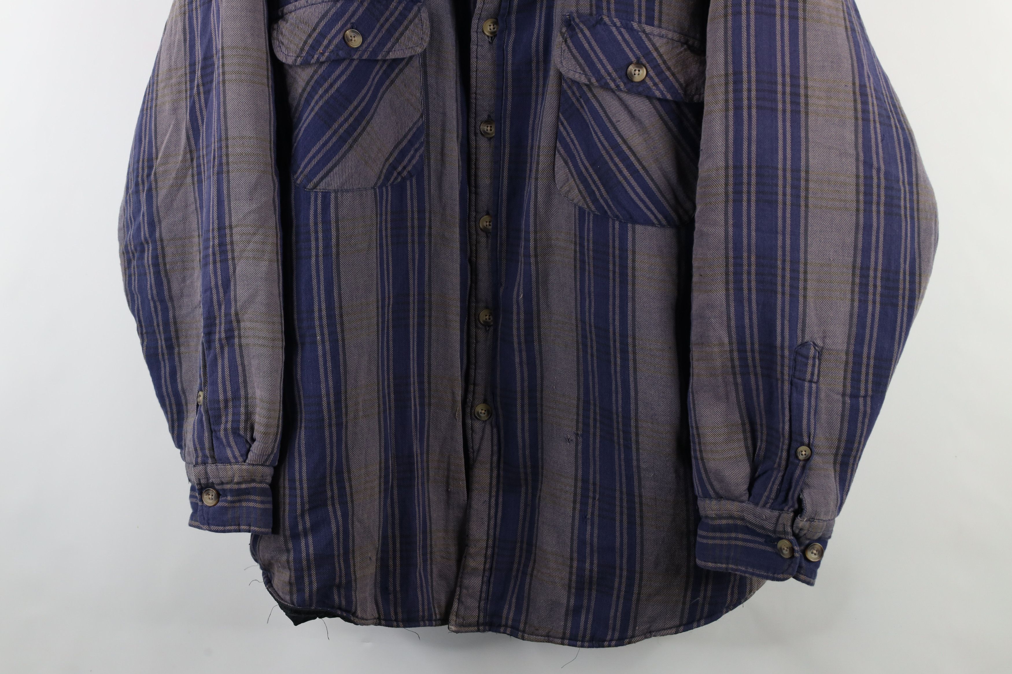 Vintage Vintage 90s Streetwear Quilted Flannel Button Shirt Jacket Size US XL / EU 56 / 4 - 3 Thumbnail