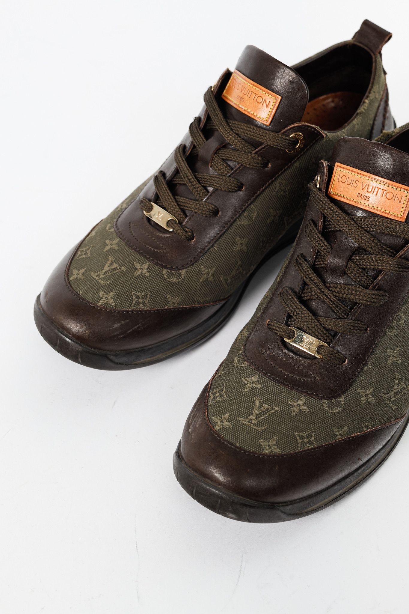 Louis Vuitton Louis Vuitton Khaki Mini Lin Monogram Canvas Sneakers Size US 8 / IT 38 - 6 Thumbnail