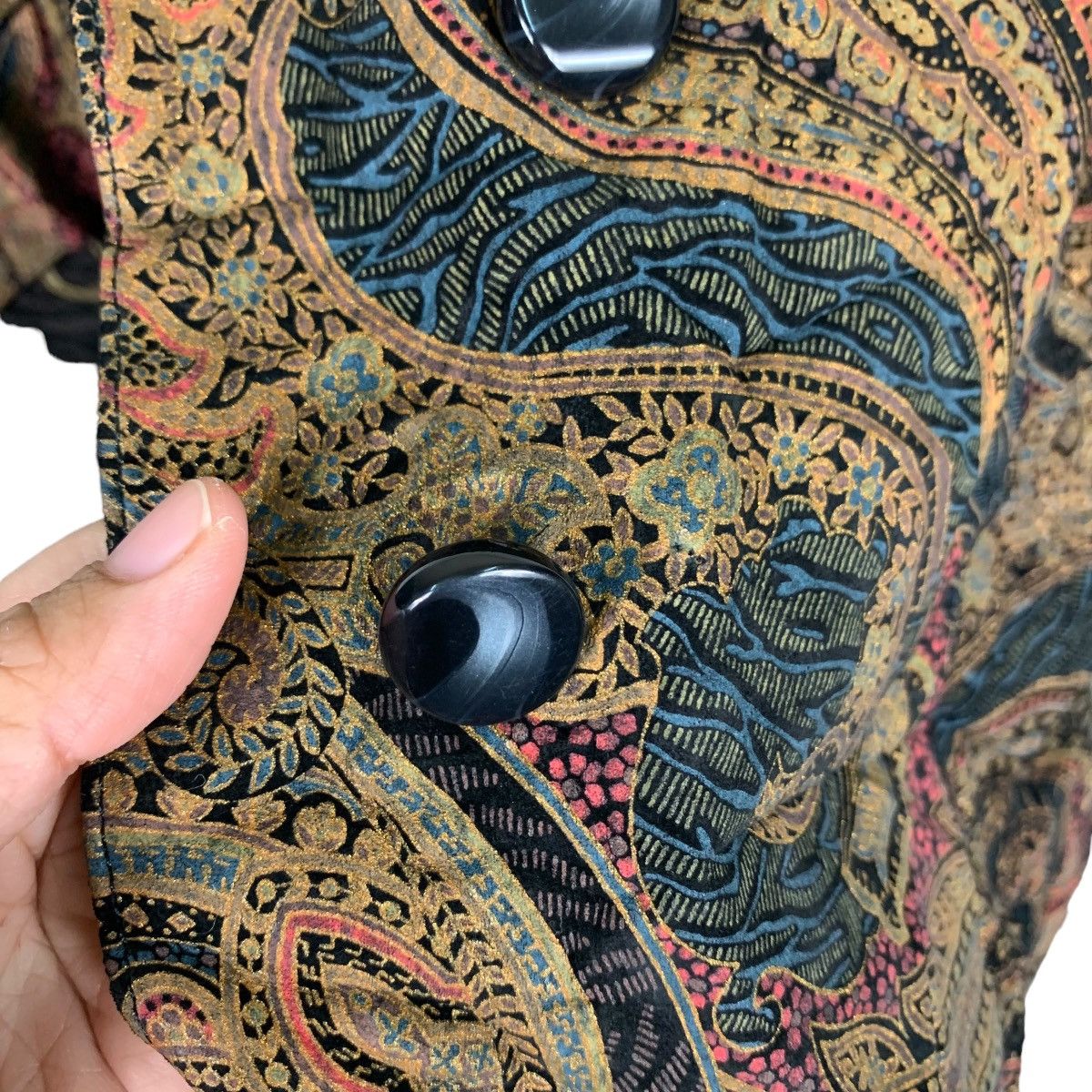 Japanese Brand Prinzipal Paisley Graphic Pig Leather Jacket #0909-C40 Size M / US 6-8 / IT 42-44 - 14 Thumbnail