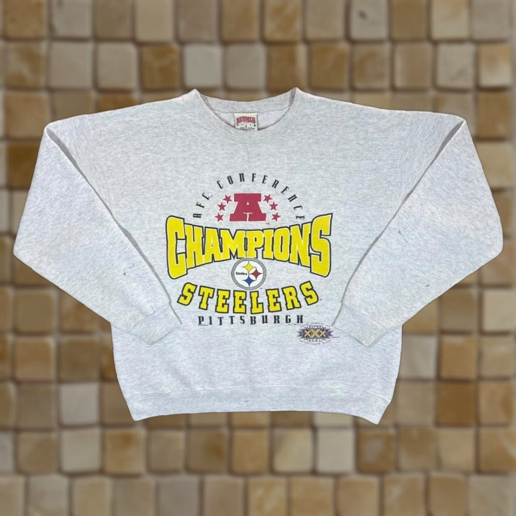 Nutmeg VINTAGE Nutmeg Mills NFL PITTSBURGH STEELERS Graphic Grey Sweatshirt M Medium Mens Size Grey Graphic Steelers 1996 Size US M / EU 48-50 / 2 - 1 Thumbnail