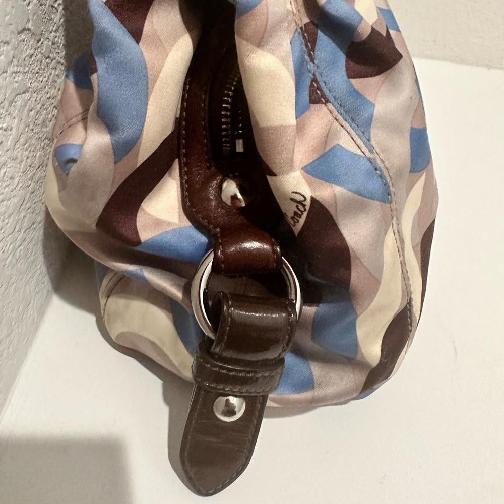 Coach COACH Madison Chain Link Satin Maggie Hobo Blue/Brown Size ONE SIZE - 6 Thumbnail