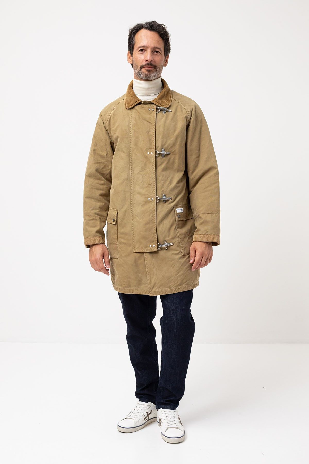 Fay o1s22i1n1124 Padded Canvas Jacket Coat in Beige Size US S / EU 44-46 / 1 - 1 Thumbnail