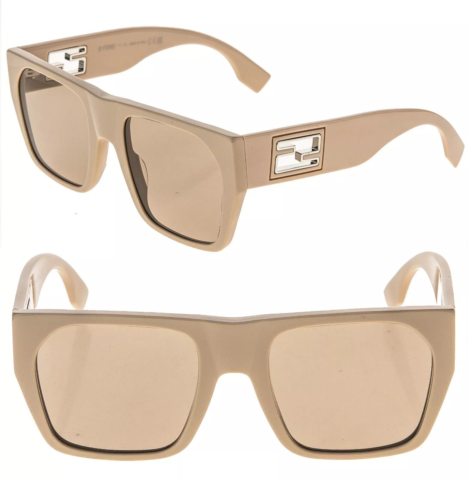 Fendi FENDI BAGUETTE Logo 40124 Beige Fashion Mask Chunky FE40124I Size ONE SIZE - 1 Thumbnail