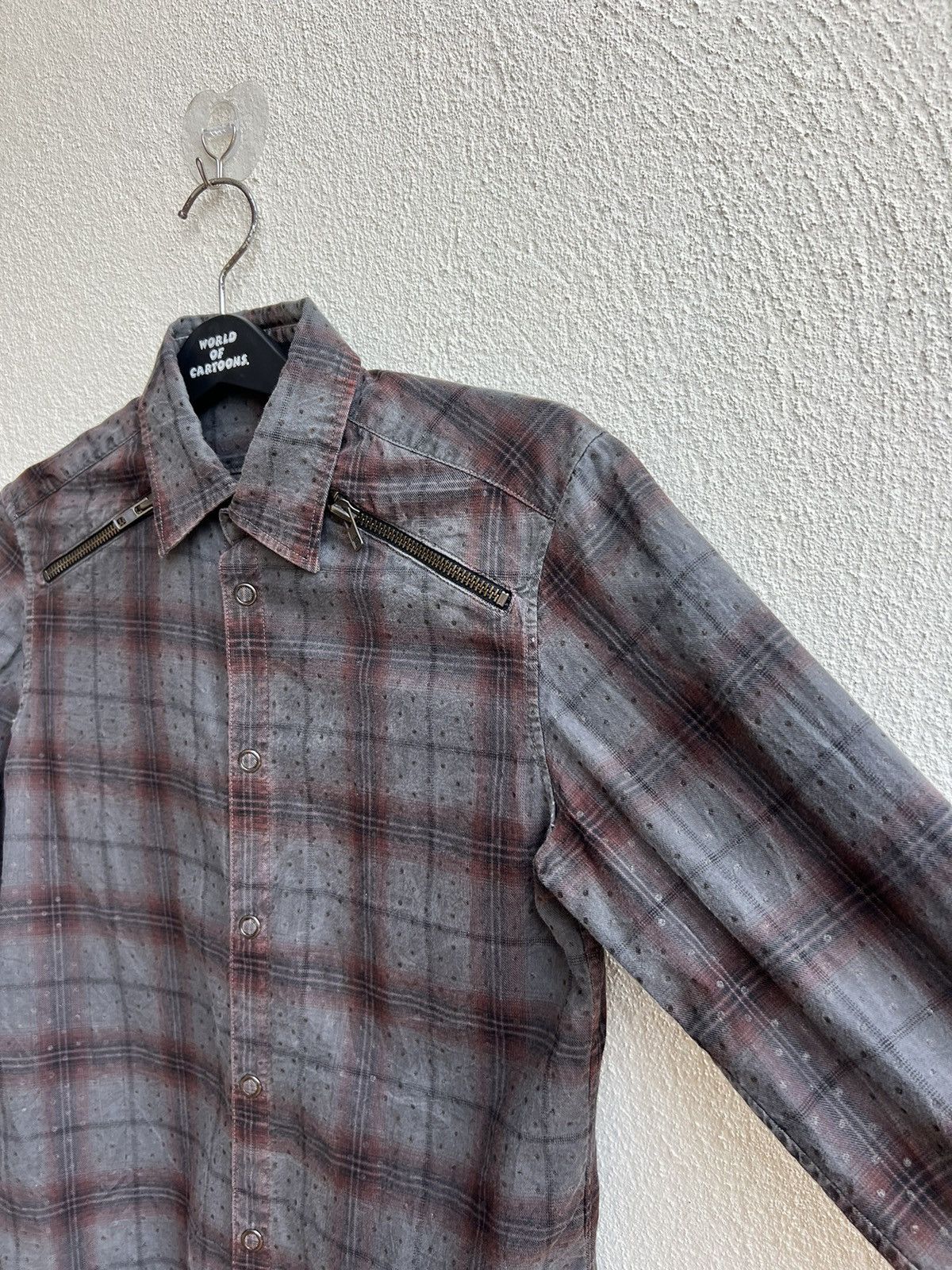 20471120 Vintage Paranoid Japan Blink Dot Bondage Flannel Shirt Size US S / EU 44-46 / 1 - 11 Thumbnail