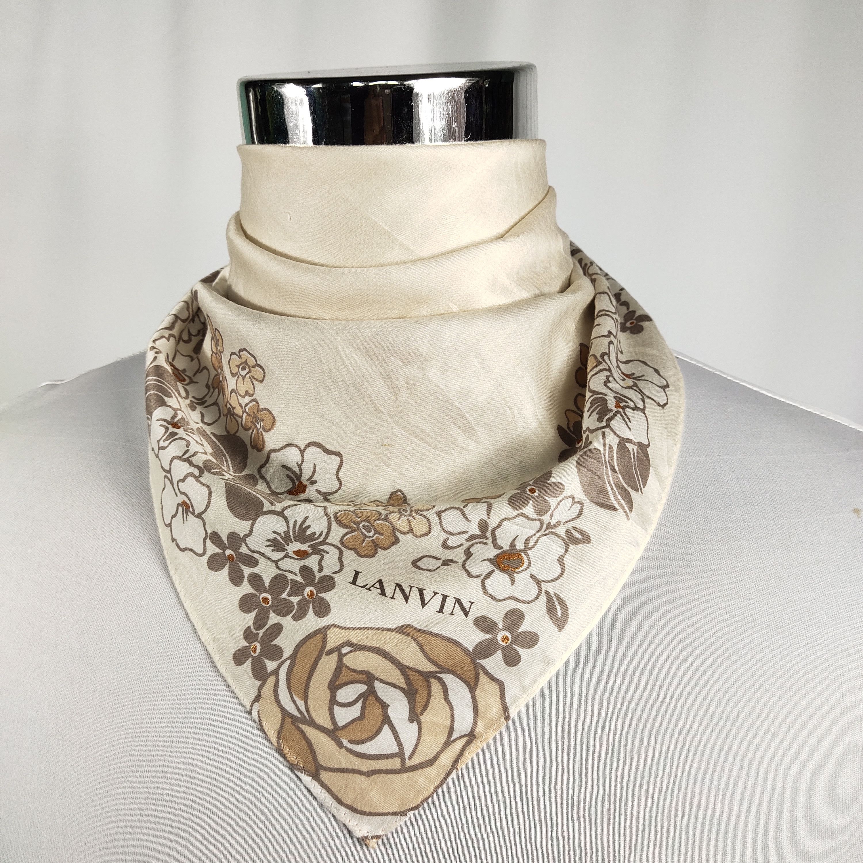 Lanvin × Vintage Lanvin Handkerchief / Neckerchief / Bandana FZ282 Size ONE SIZE - 1 Thumbnail
