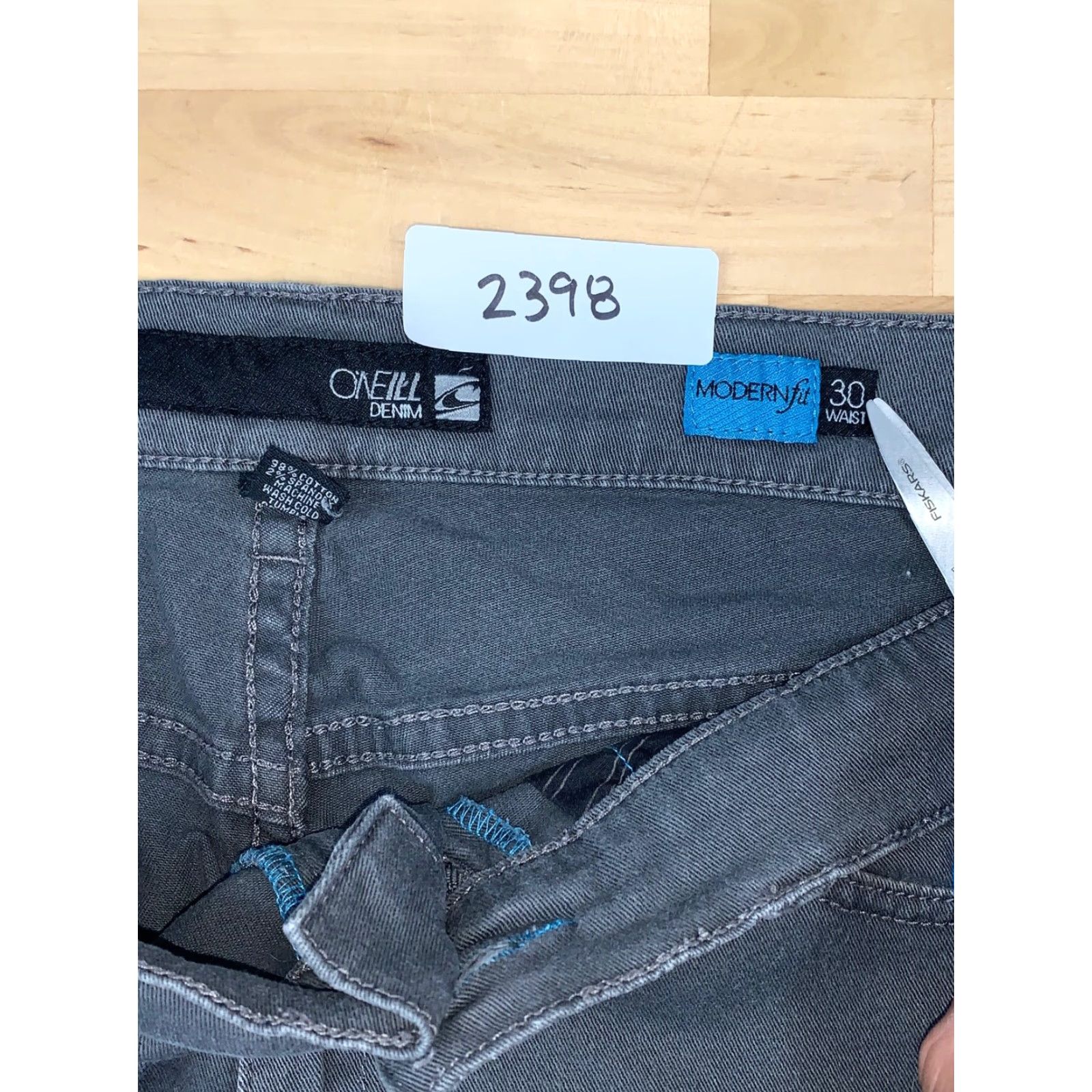 O'Neill O'Neill Jeans Modern Fit Straight Leg Gray Mens Size 30 Regular Inseam 30 in Cotton Denim Blended Distress #2398 Size US 30 / EU 46 - 5 Thumbnail
