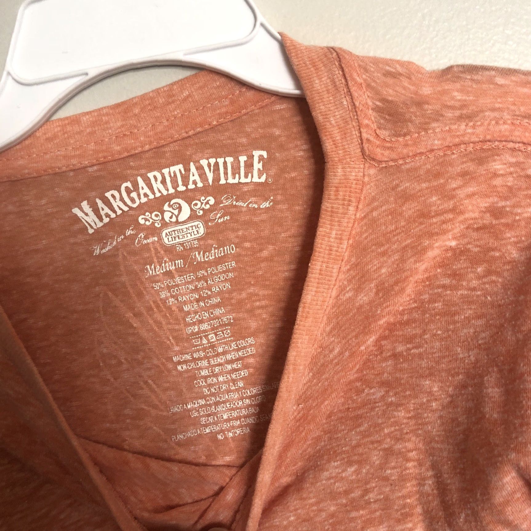 Vintage Margaritaville Shirt T-Shirt Women M Orange Short Sleeve Crew Neck Cotton Solid Casual Size M / US 6-8 / IT 42-44 - 3 Thumbnail