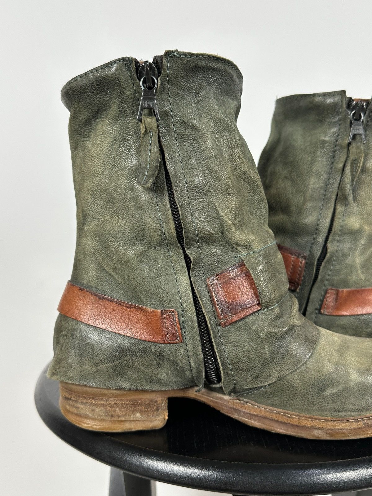 A.S.98 A.S.98. Airstep Leather Biker Ankle Buckle Strap Boots Size US 6 / IT 36 - 16 Thumbnail