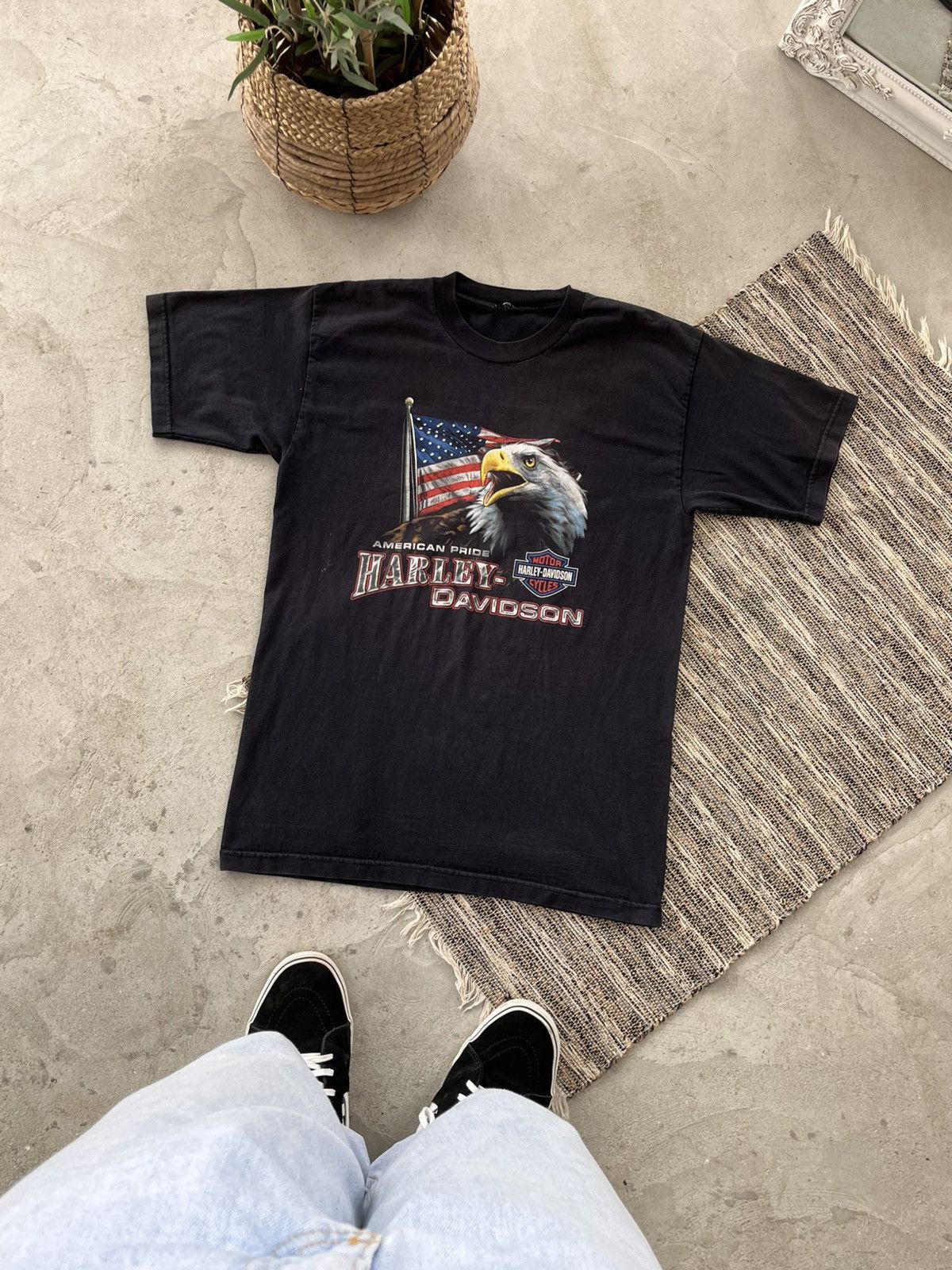 Harley Davidson Vintage Harley Davidson Graphic Black Tshirt Avantgarde Y2K Size US M / EU 48-50 / 2 - 1 Thumbnail
