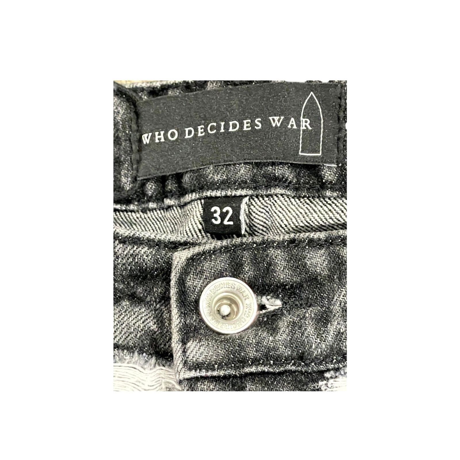 Who Decides War Who Decides War Distressed Black & Purple Jeans Size US 32 / EU 48 - 5 Thumbnail