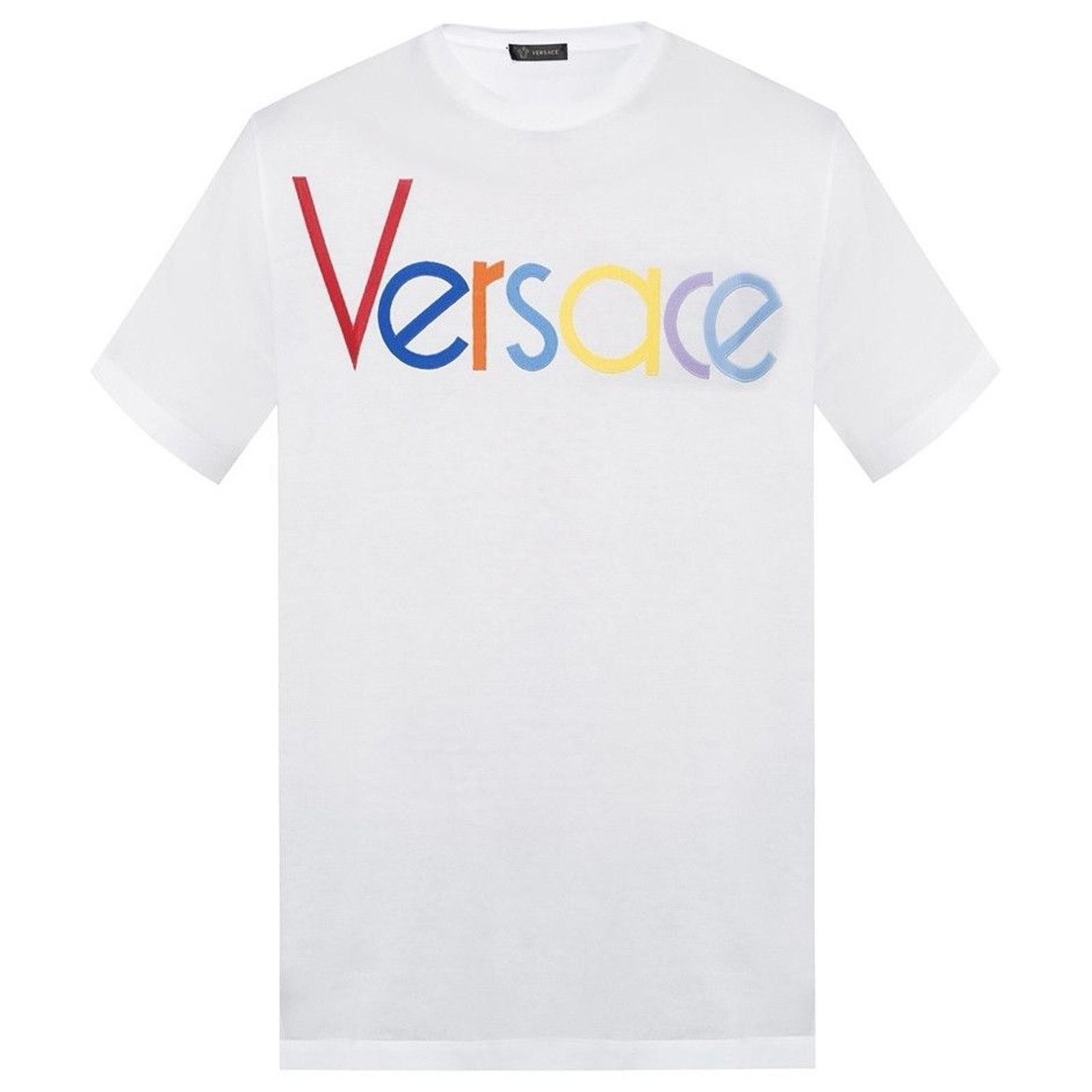 Versace Versace Logo Embroidered Multi Color Tee Shirt Size US XL / EU 56 / 4 - 1 Thumbnail