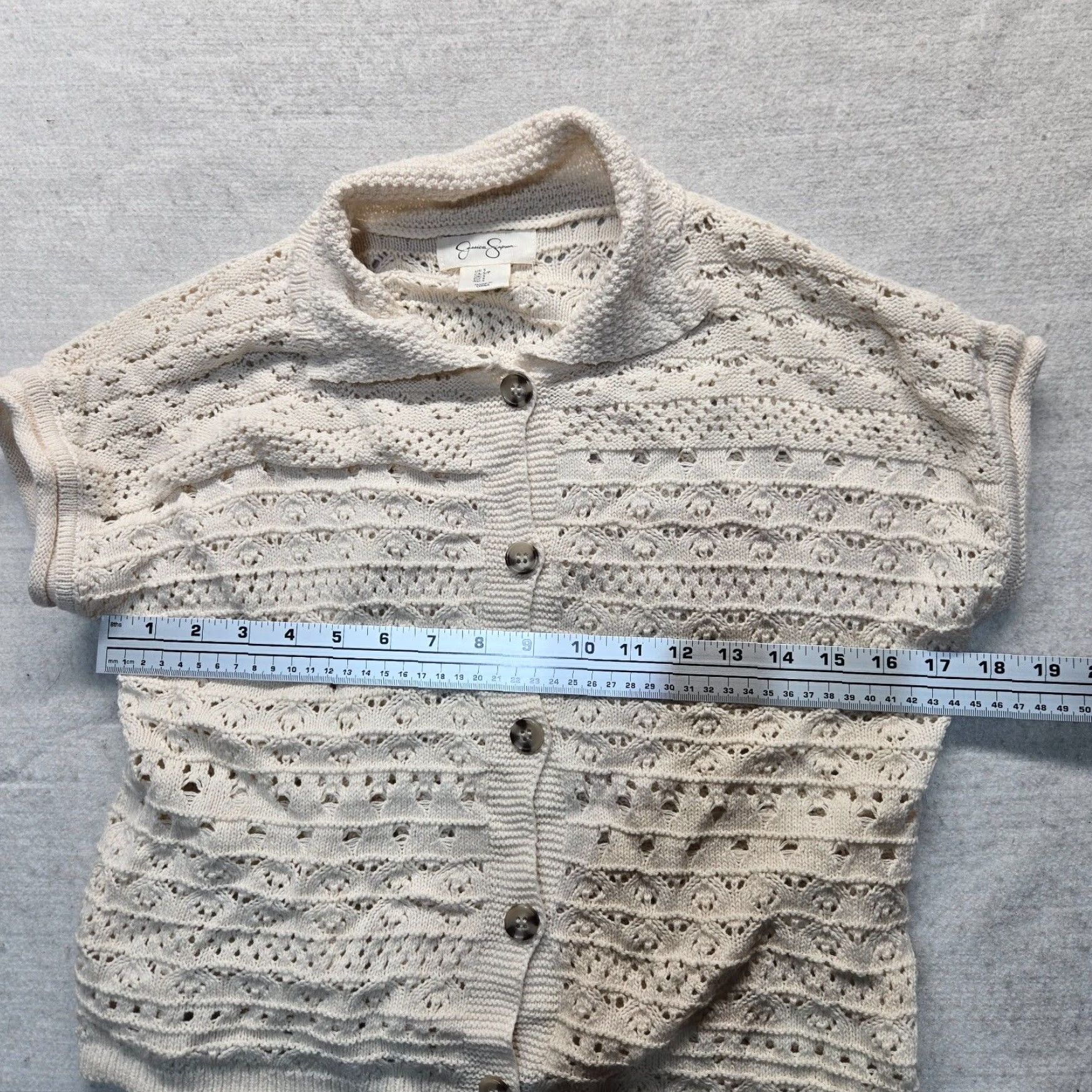 Jessica Simpson Jessica Simpson Cable Knit Sweater Vest Women's Small Ivory Size S / US 4 / IT 40 - 4 Thumbnail